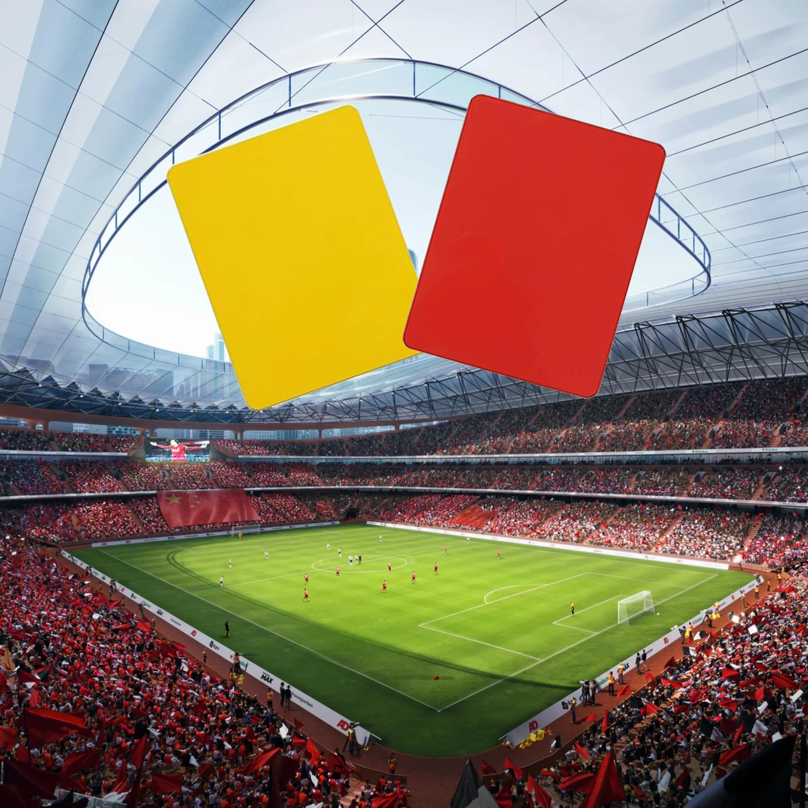 Tarjetas de Árbitro de Fútbol PVC Roja y Amarilla