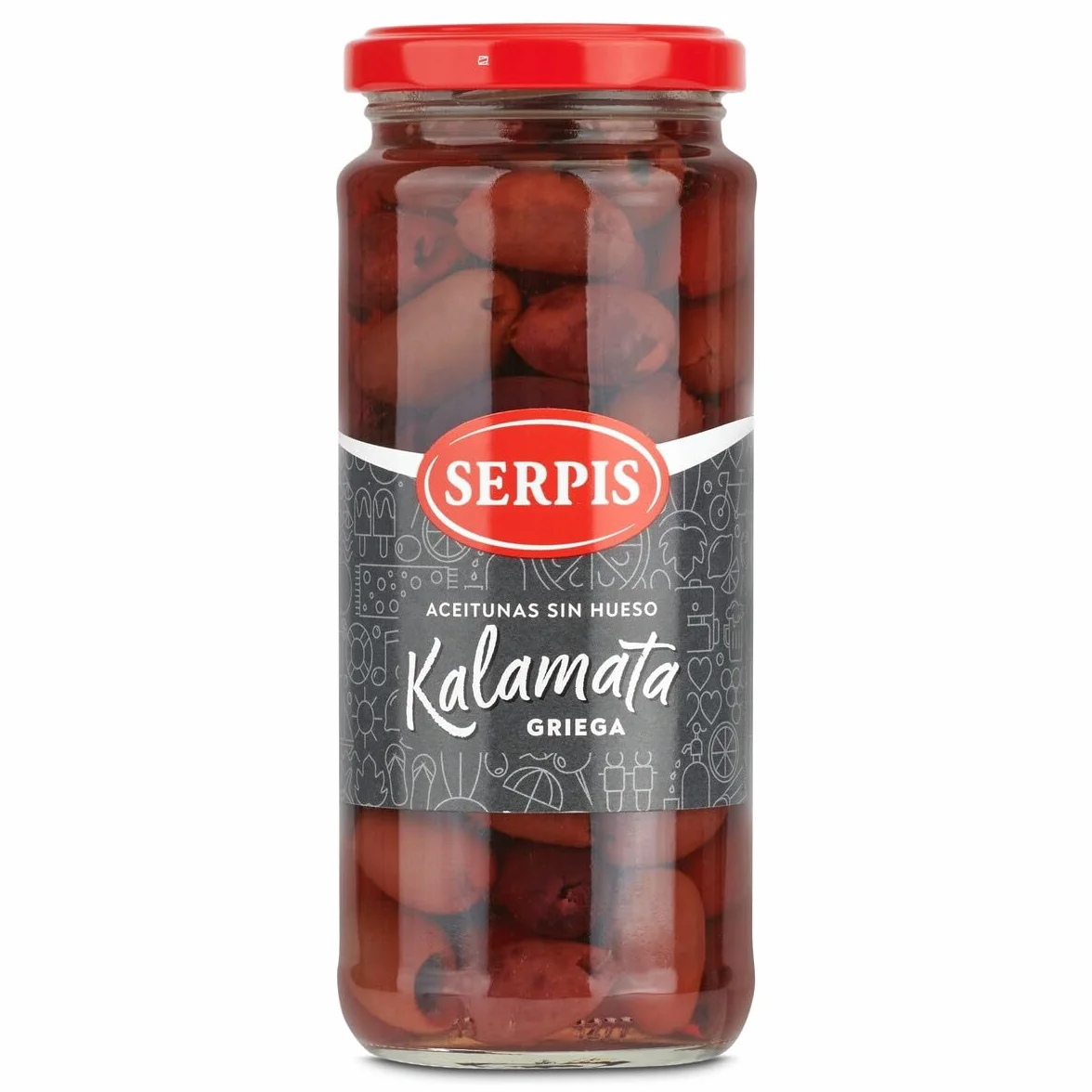 Aceitunas kalamata sin hueso frasco 170 g neto escurrido