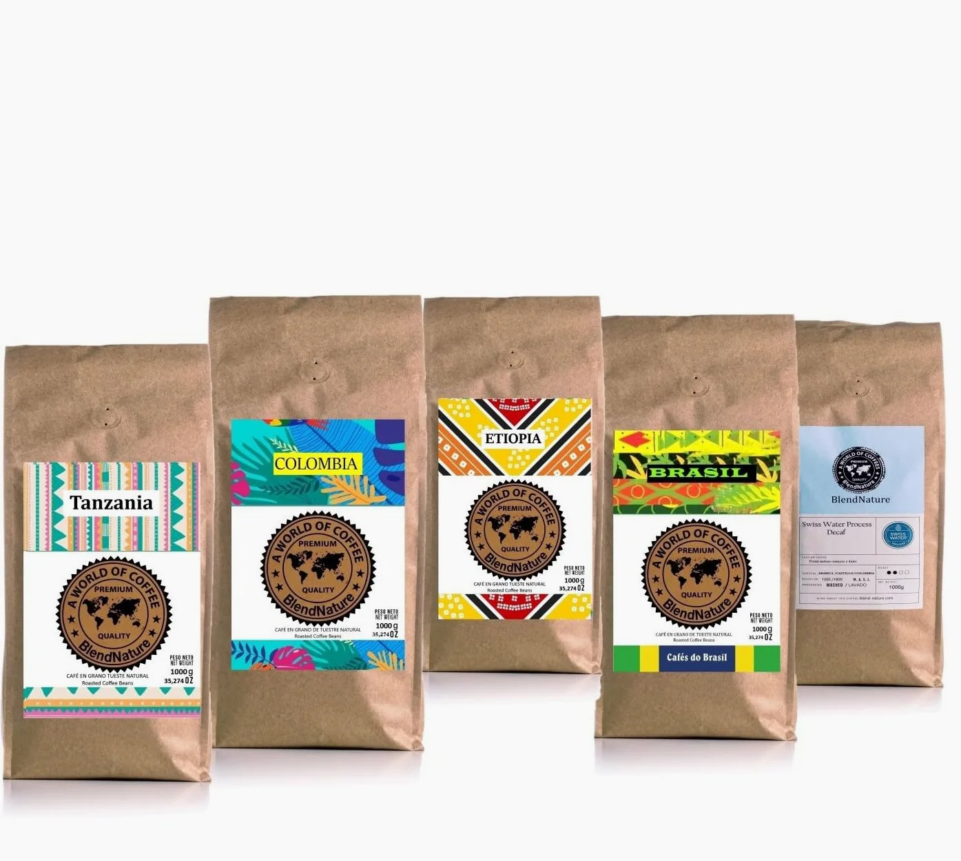 Café en Grano 1kg Natural Colombia 100% Arabica-Calificación 82 puntos por la Specialty Coffee Association (SCA) por su sabor aroma y excelencia-Origen exclusivo Colombia