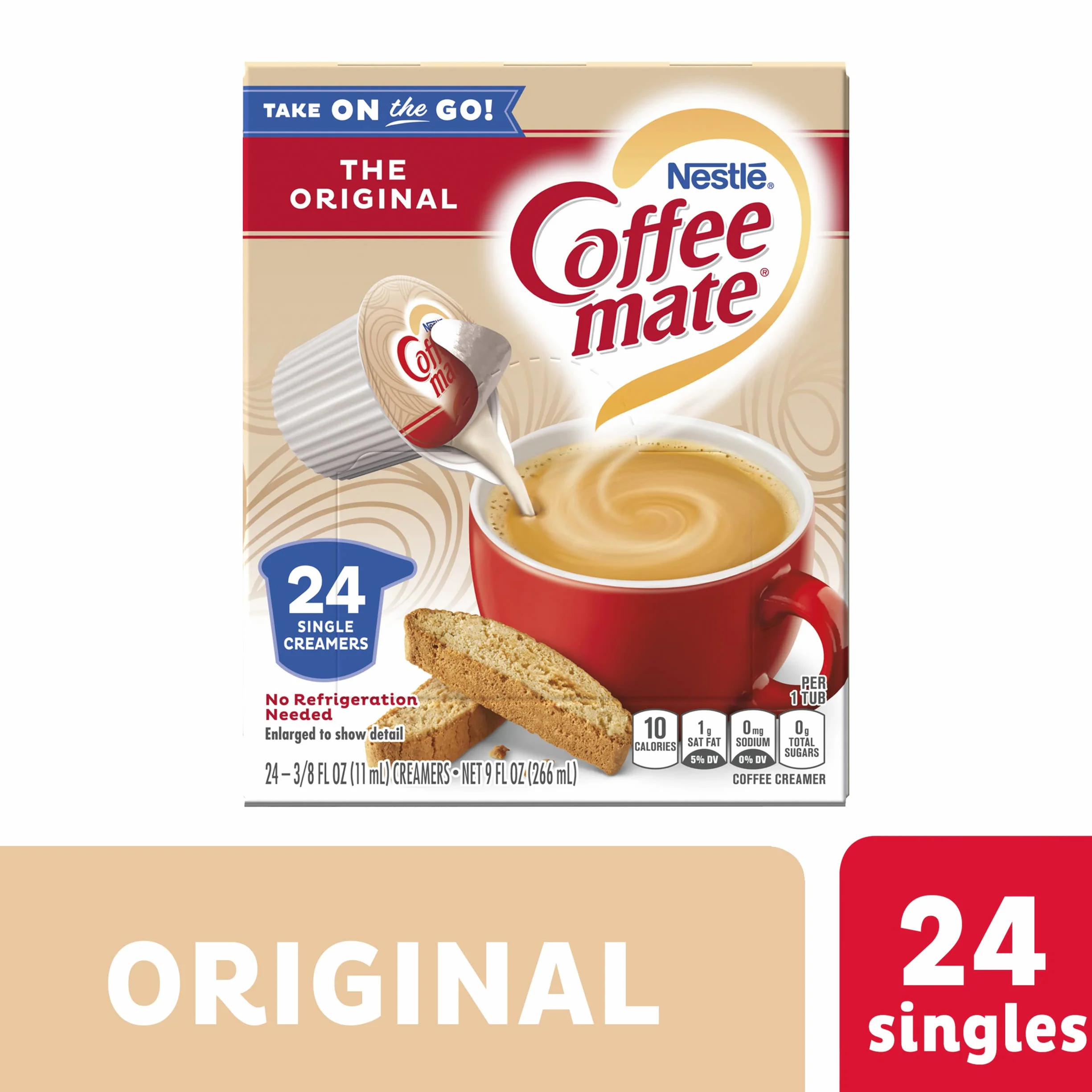 Coffee-mate Original Coffee Creamer Liquid Singles, 24 Count Pack of 4