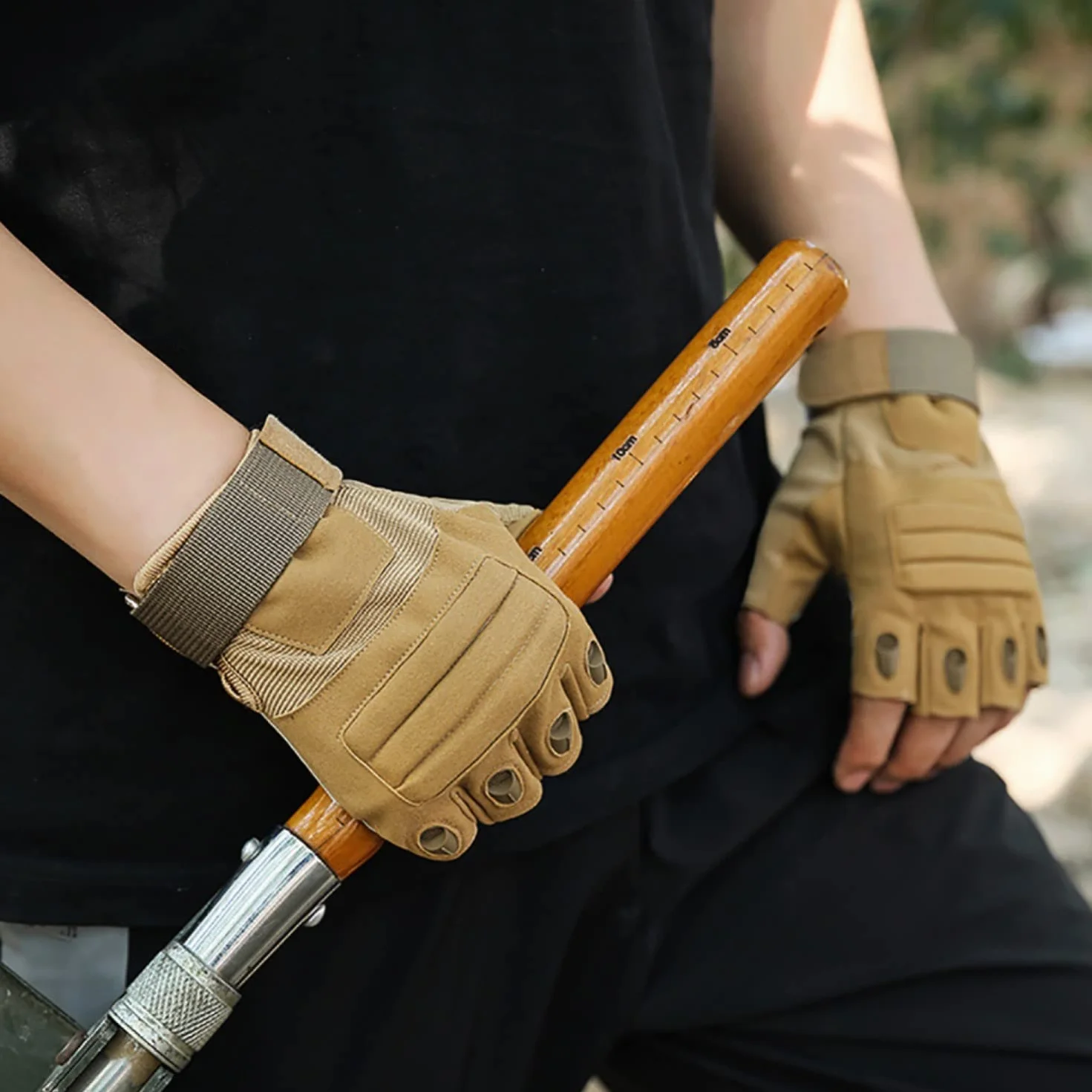 NuCamp Guantes tácticos medio dedo Nudillos duros para hombres Airsoft sin dedos Pantalla táctil Motocicleta