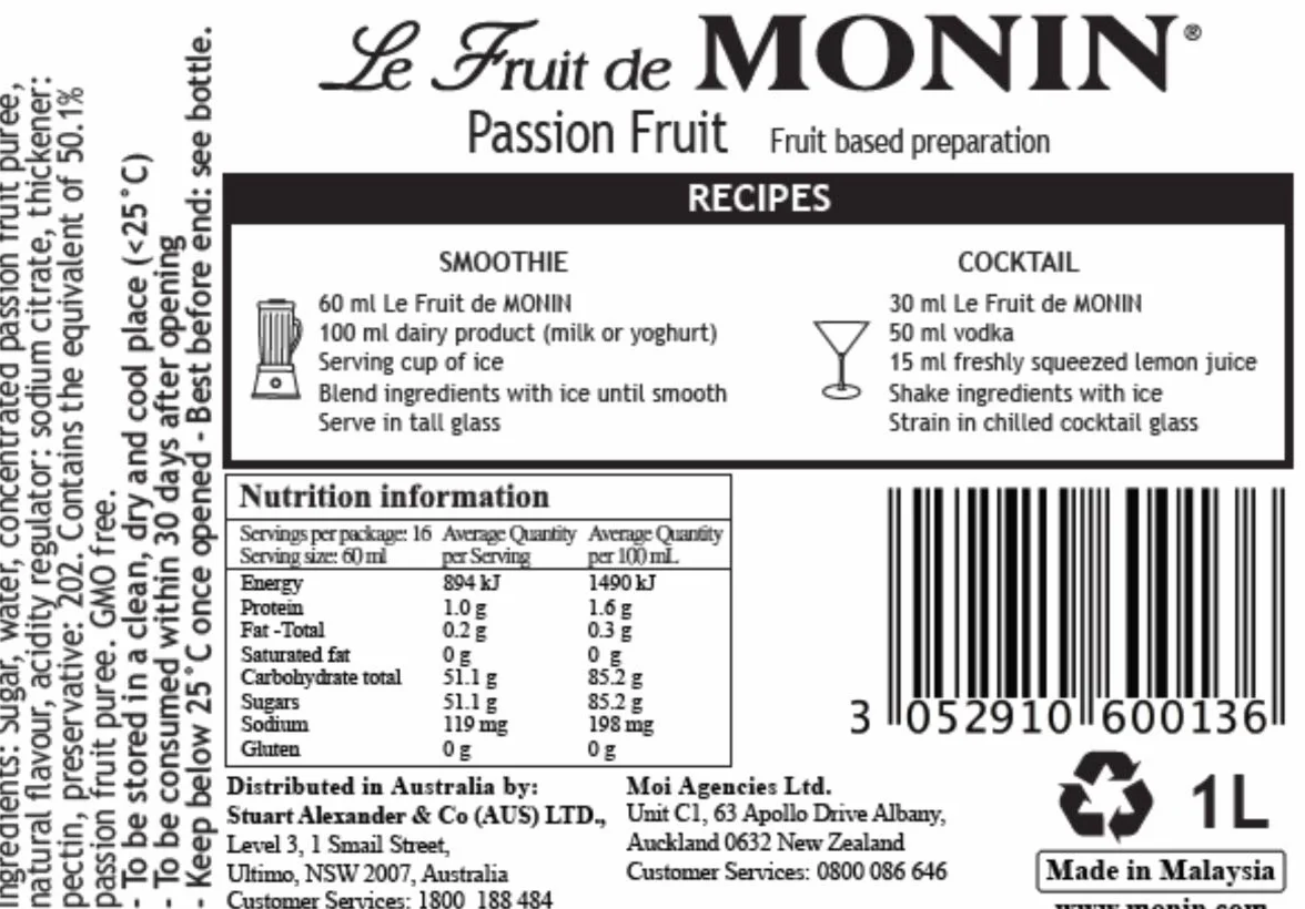 Monin Puré de Maracuyá 1l