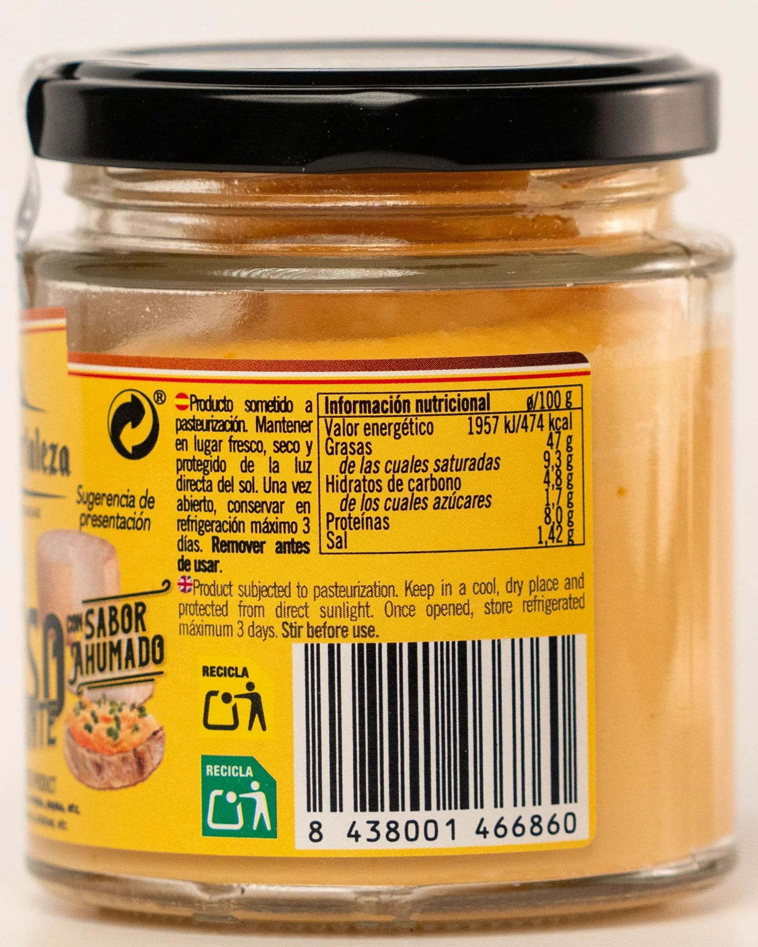 Argodey Fortaleza Crema de Queso Ahumado Picante 200g Salsa Cremosa para Untar