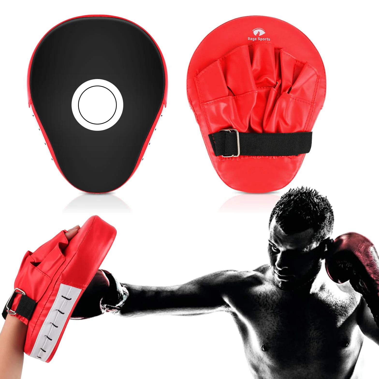 Almohadillas de Enfoque de Boxeo, Manoplas Curvadas para Sparring, Kick Boxing, Artes Marciales
