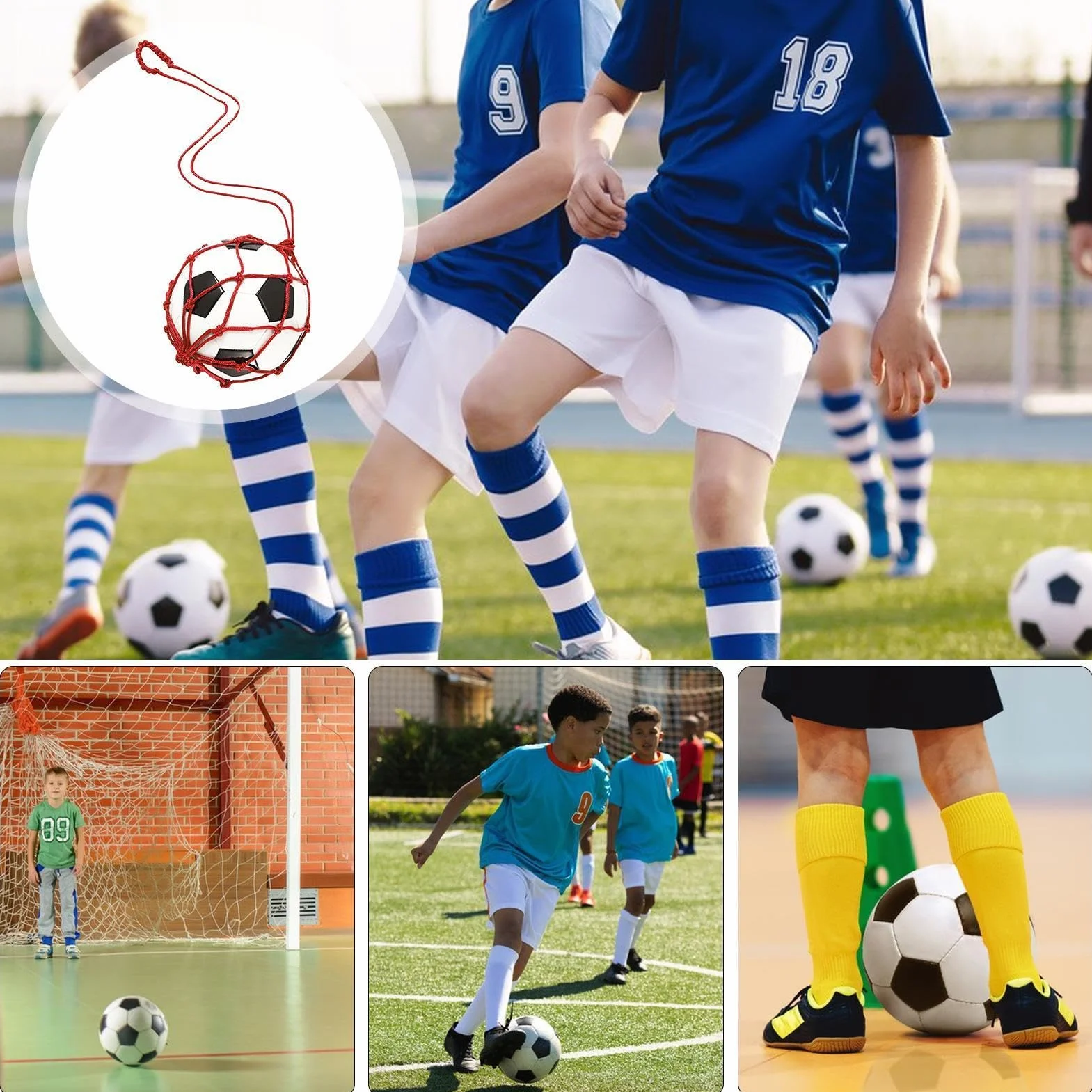 Mesh Ball Bag Nylon Drawstring 1 Ball Carrier Soccer Football Volleyball Storage Net Balls Bag Multifunctional Sports Holder