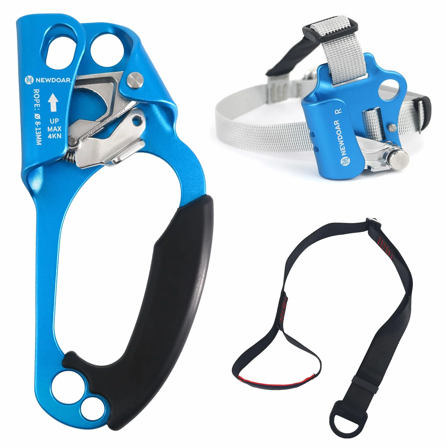 NewDoar Hand Ascender Rock Climbing Tree Arborist Rappel Gear for 8~12MM Rope