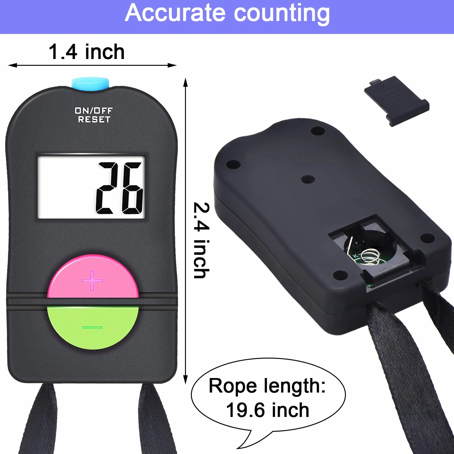 Frienda Contador de Conteo Manual Digital 6 Piezas Clicker Deportes Golf Suma/Resta Electrónico con Cordón