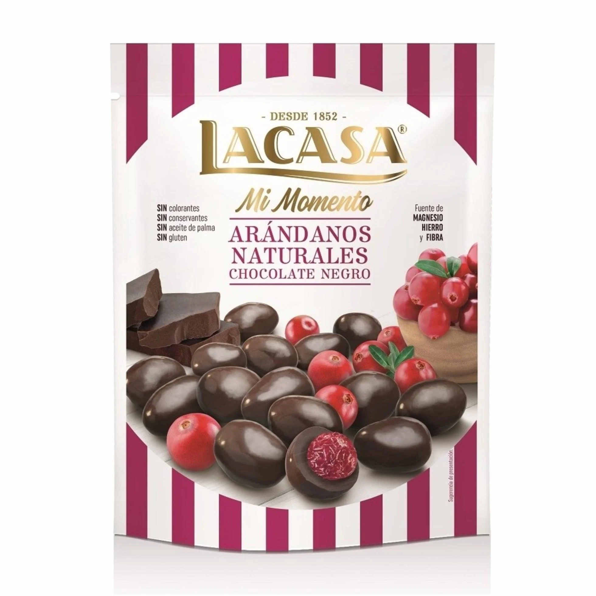 Lacasa Lote de 3x Bolsitas Mi Momento Arándanos con Chocolate negro 125G