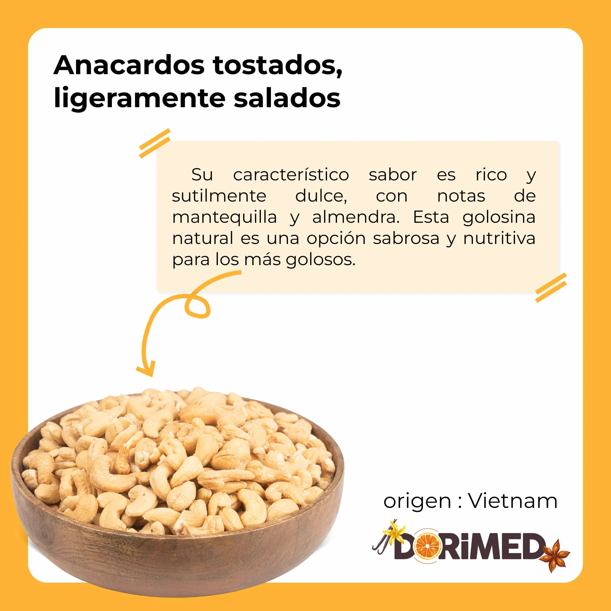 Anacardos Salados Enteros | 1 Kg de Piezas de Frutos Secos de Origen 100% Natural | Nuez Sin Cáscara | Anacardium Occidentale | Tostados | Cashews nuts | Dieta vegana y vegetariana