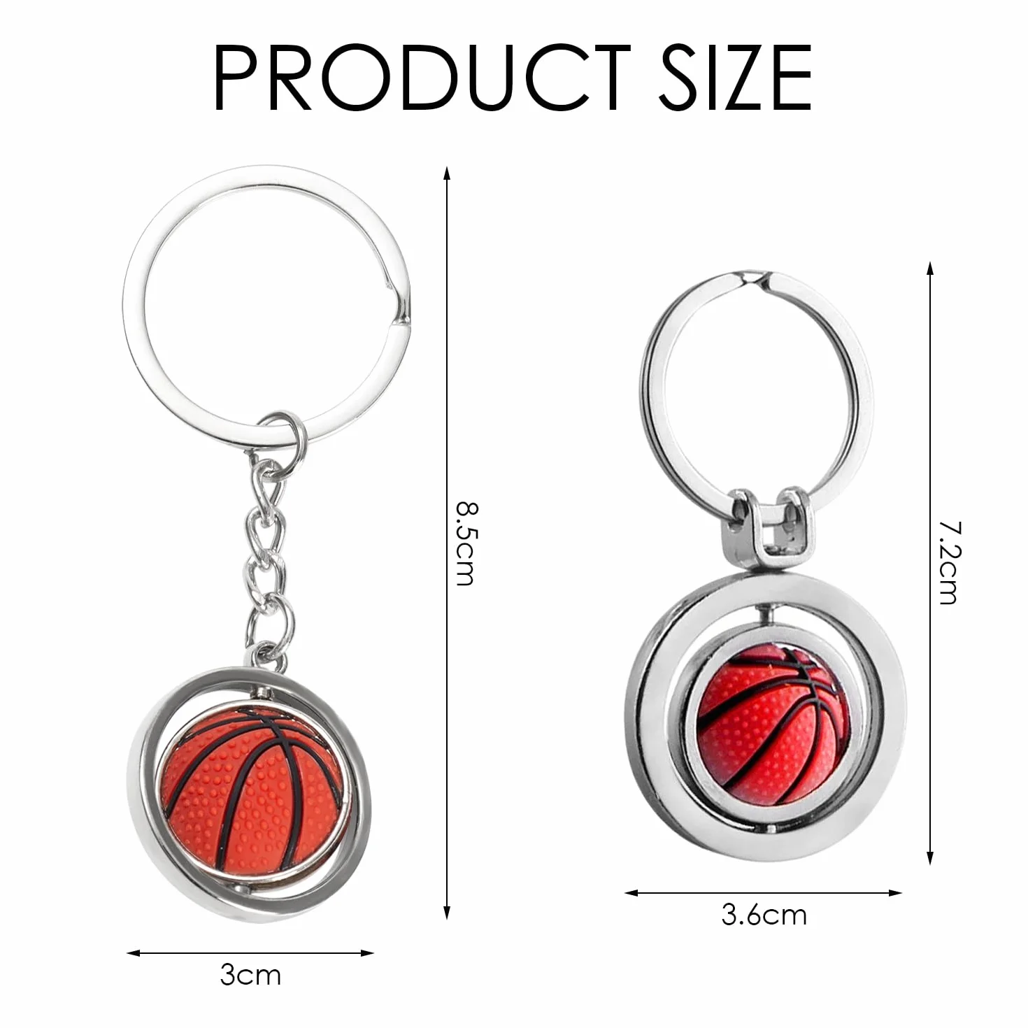 Llaveros de Baloncesto Metálicos 2 Piezas, Llaveros Personalizados Creativos para Niños