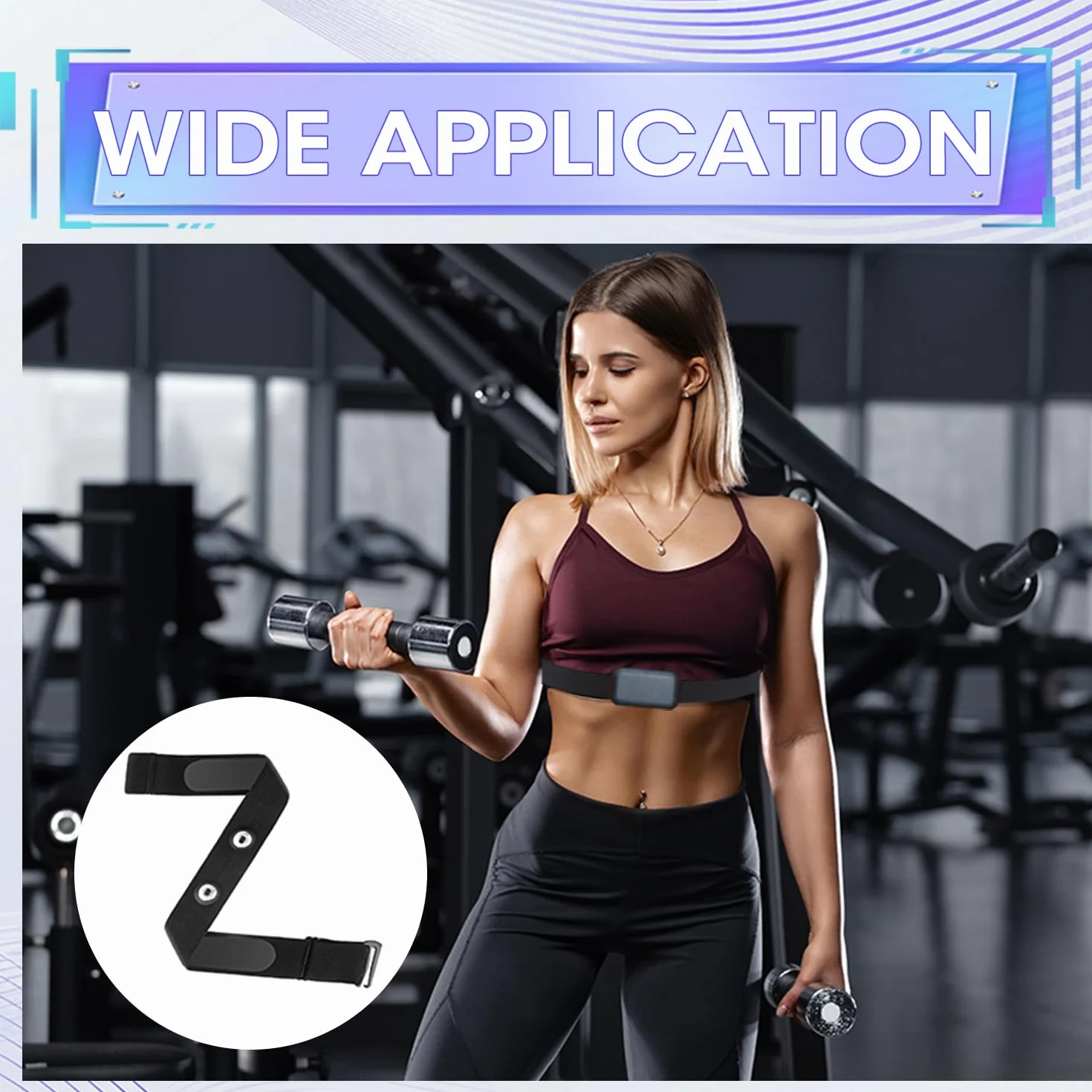 Cinturón Cardio Ajustable 70-105 cm Correa de Pecho Repuesto Compatible Polar H10 H9 Coospo Wahoo