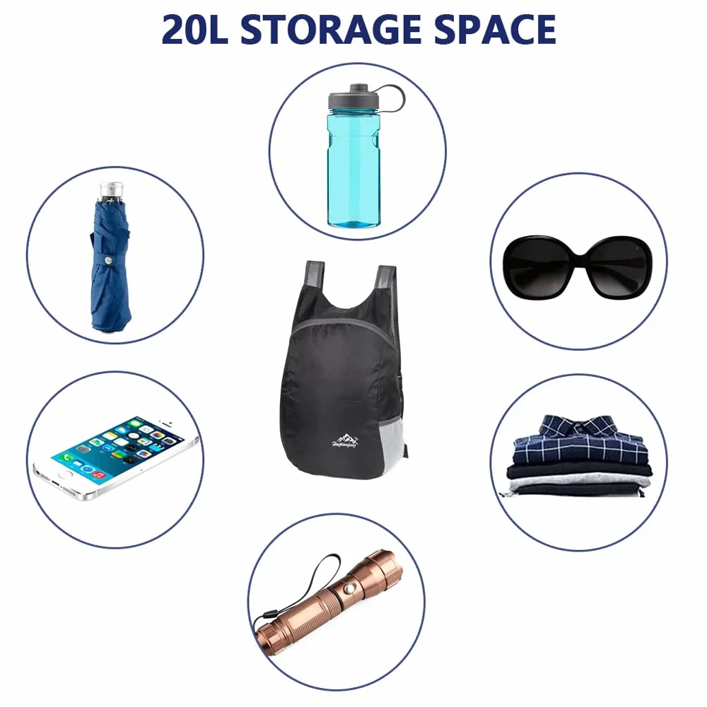 Mochilas plegables ultra ligeras resistentes al agua para viajes camping escalada