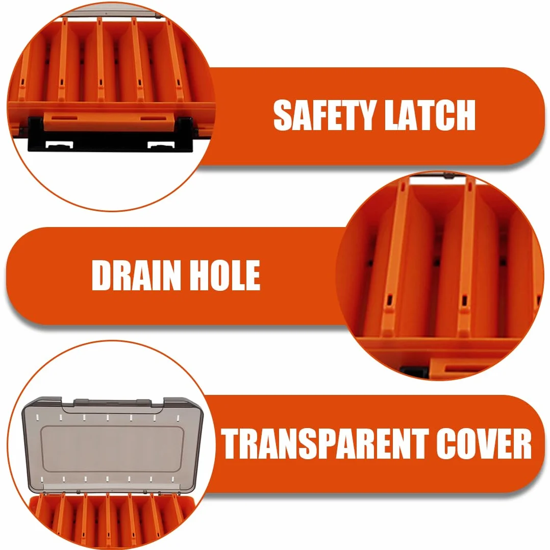 Bolsa de Pesca NHQZ, Caja de Aparejos, Portátil Naranja L