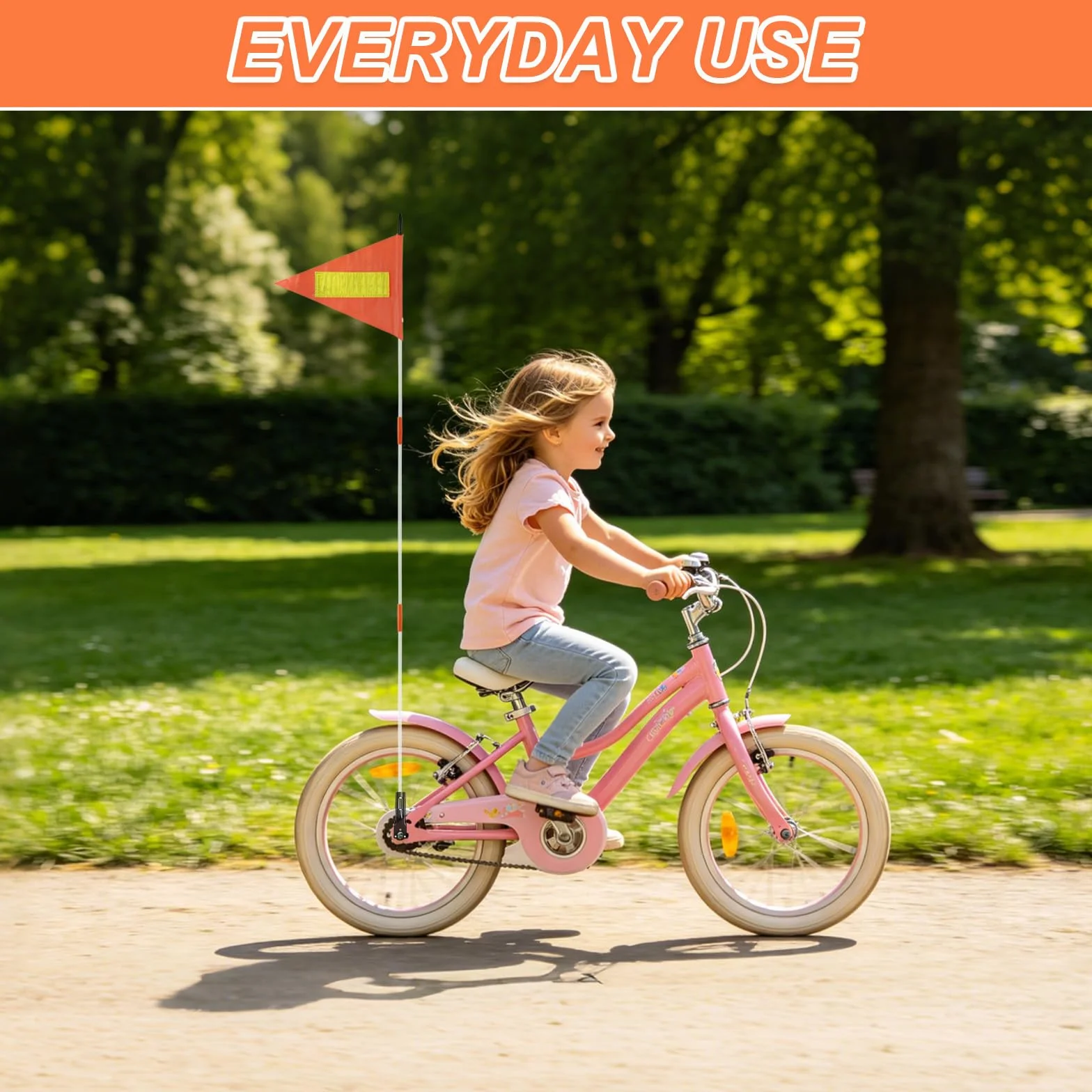 Bandera de Seguridad Altura Ajustable para Bicicleta Visibilidad en Carretera