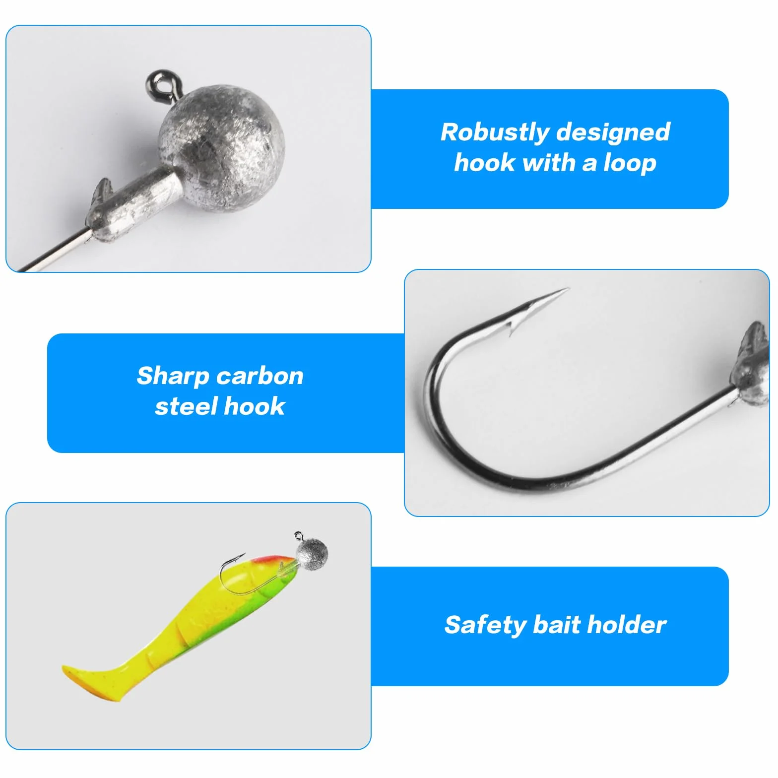 Juego de 60 Cabezas Plomadas Pequeñas, 7 Tamaños de Anzuelos de Pesca, Accesorios de Pesca (1g-12g)