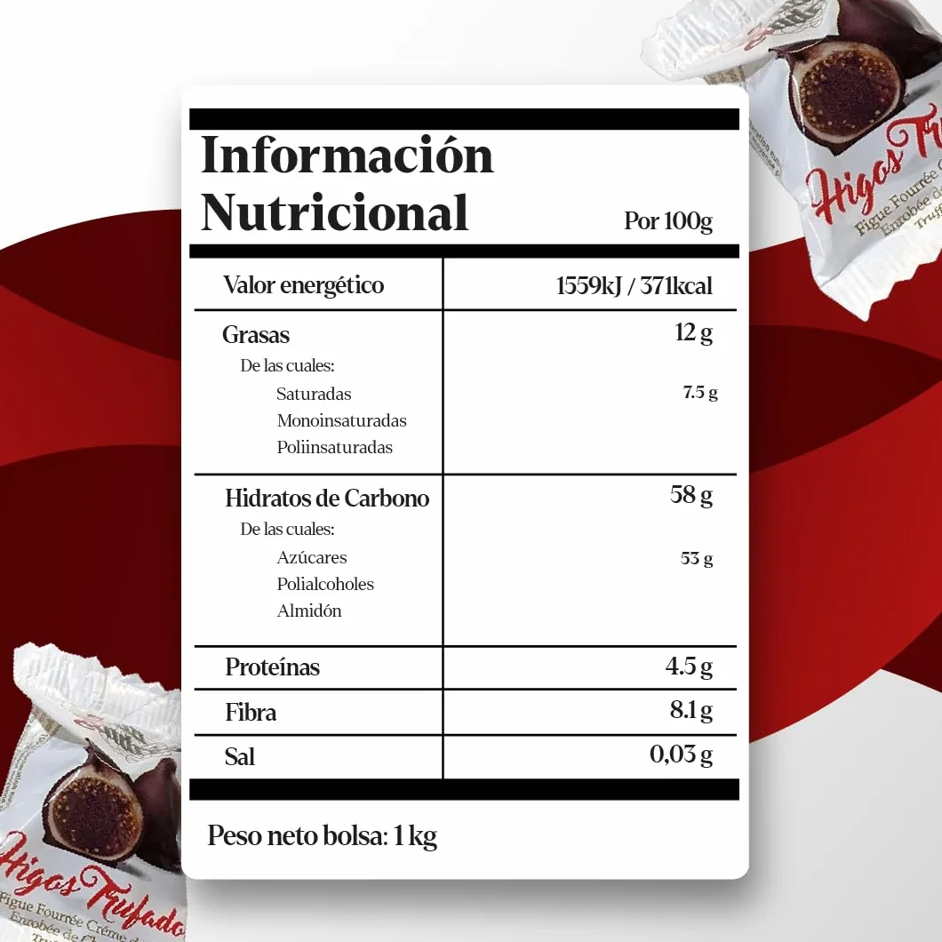 LAPASION - Bombón de higo Trufado con Chocolate | Bombones de Higo | Chocolates para regalar | Bolsa 1 kg | Frutas Trufadas