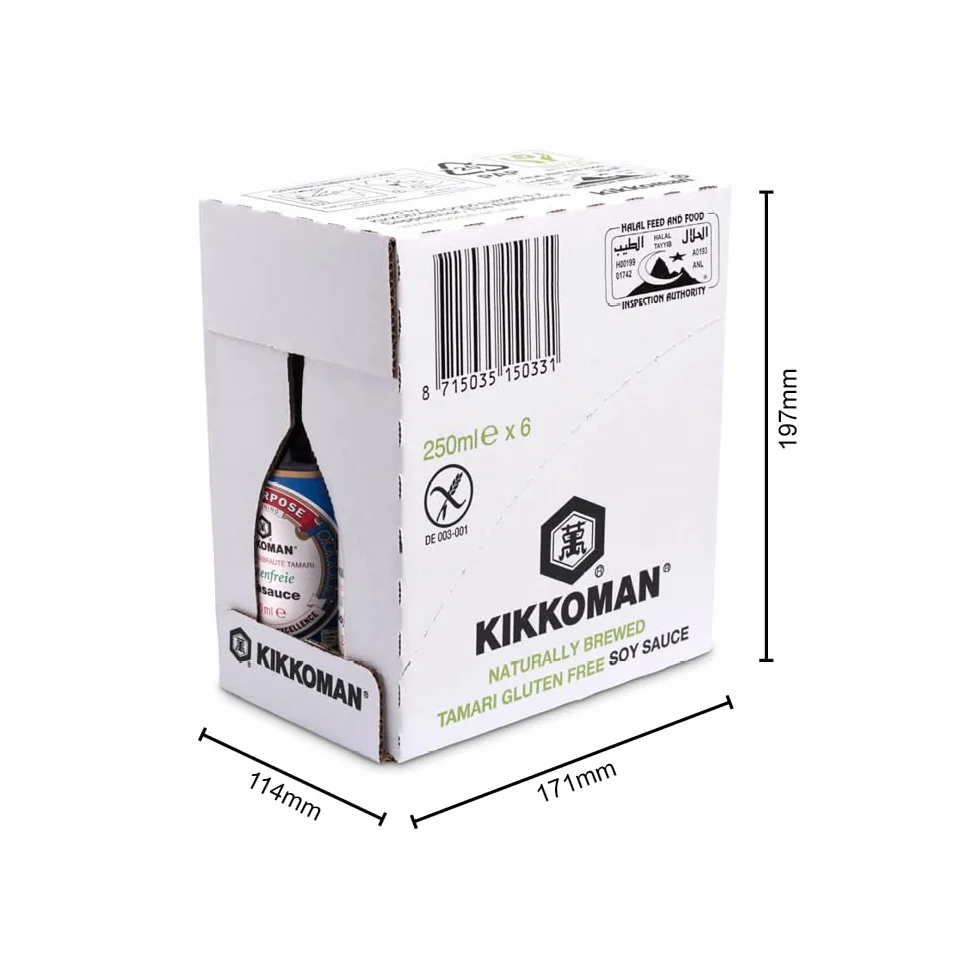 KIKKOMAN Salsa de Soja Sin Gluten 6x250ml
