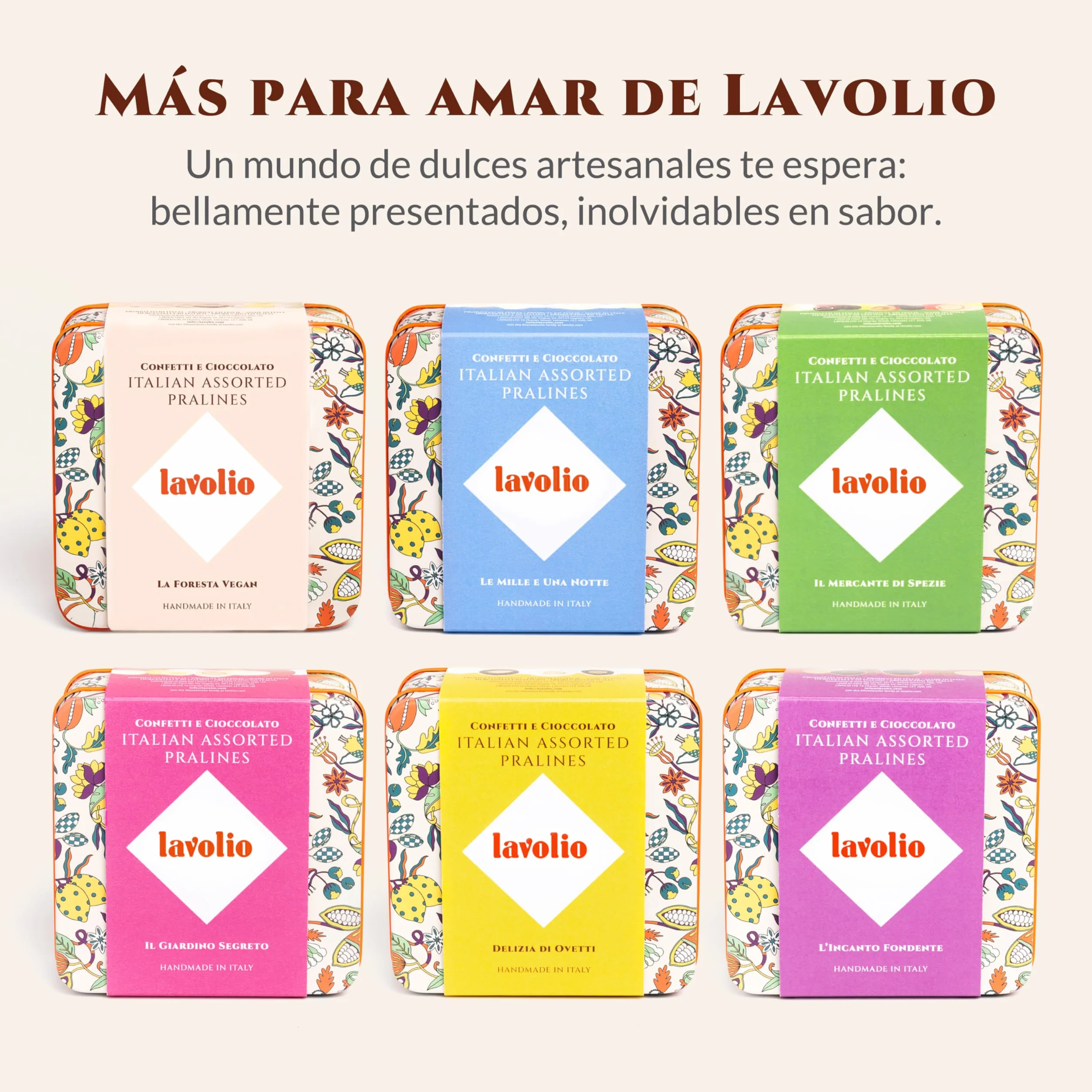 Caja de Bombones Veganos de Chocolate con Frutos Secos – Pralinés de Almendra, Avellana y Pistacho con Chocolate Negro – Regalo ideal para el Día de la Madre – Lavolio La Foresta Vegan, 150g