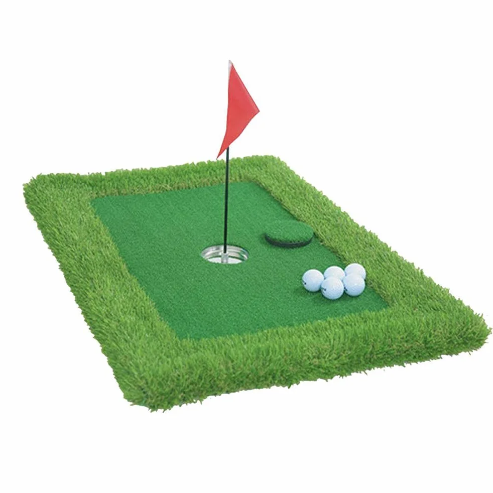 Juego de golf para piscina verde flotante, accesorios de entrenamiento, tapete de golpeo al aire libre