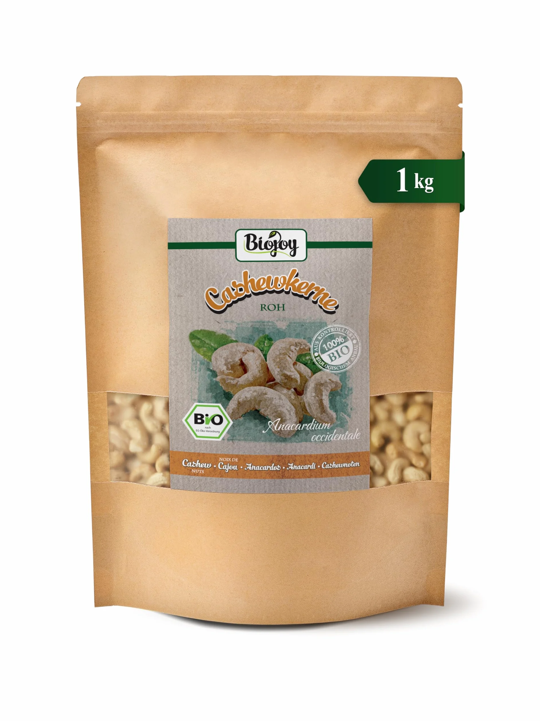 Biojoy Anacardos Crudos Ecológicos 1 kg Naturales Enteras