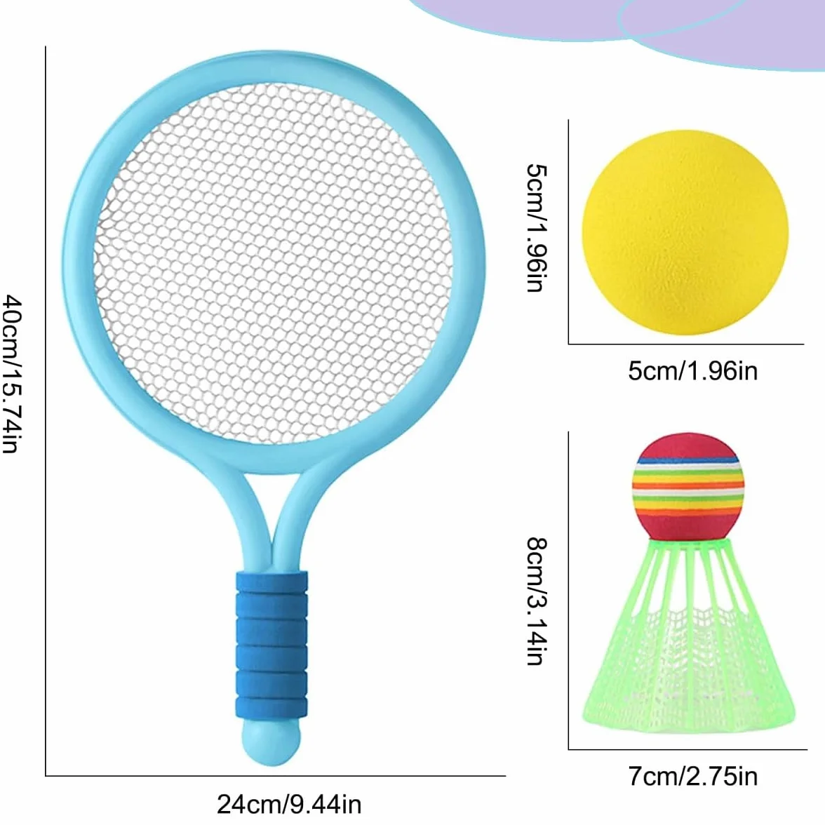 Raqueta de Tenis y Bádminton 2 en 1 para Niños - Juguete de Playa Infantil