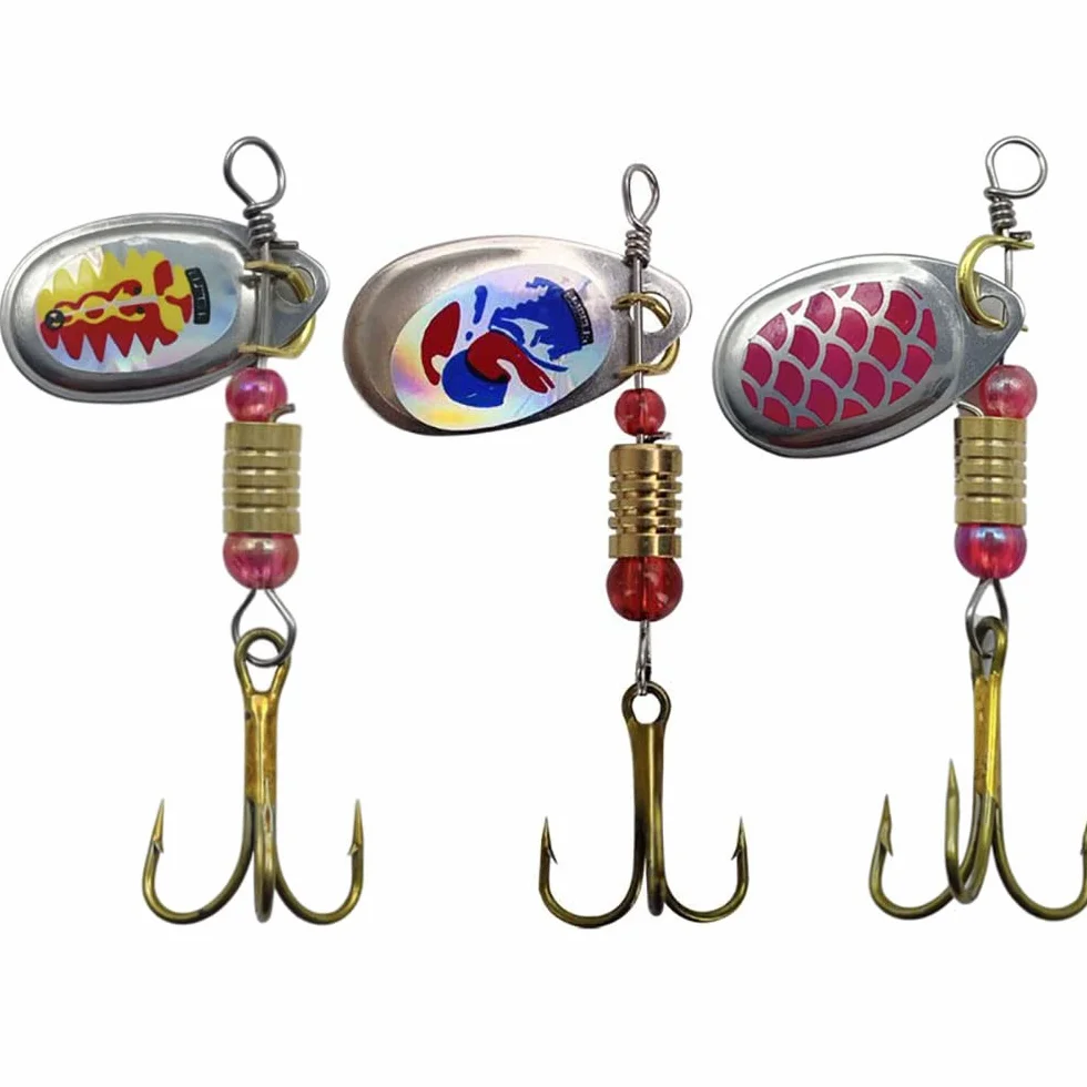 FedMois 30 Piezas Cucharillas Pesca para Trucha Lucio Perca Kits de Señuelos con Caja de Plástico