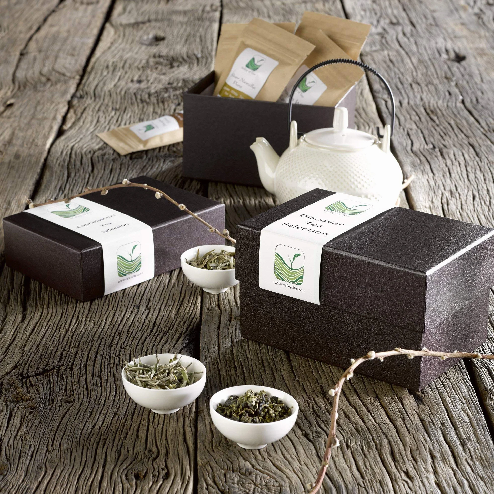 Caja Regalo Té - Selección De Regalo Tés Surtido Hojas Sueltas - Colección Té Negro - Té Verde - Té Oolong - Té Blanco - Té Negro - Pu-Erh