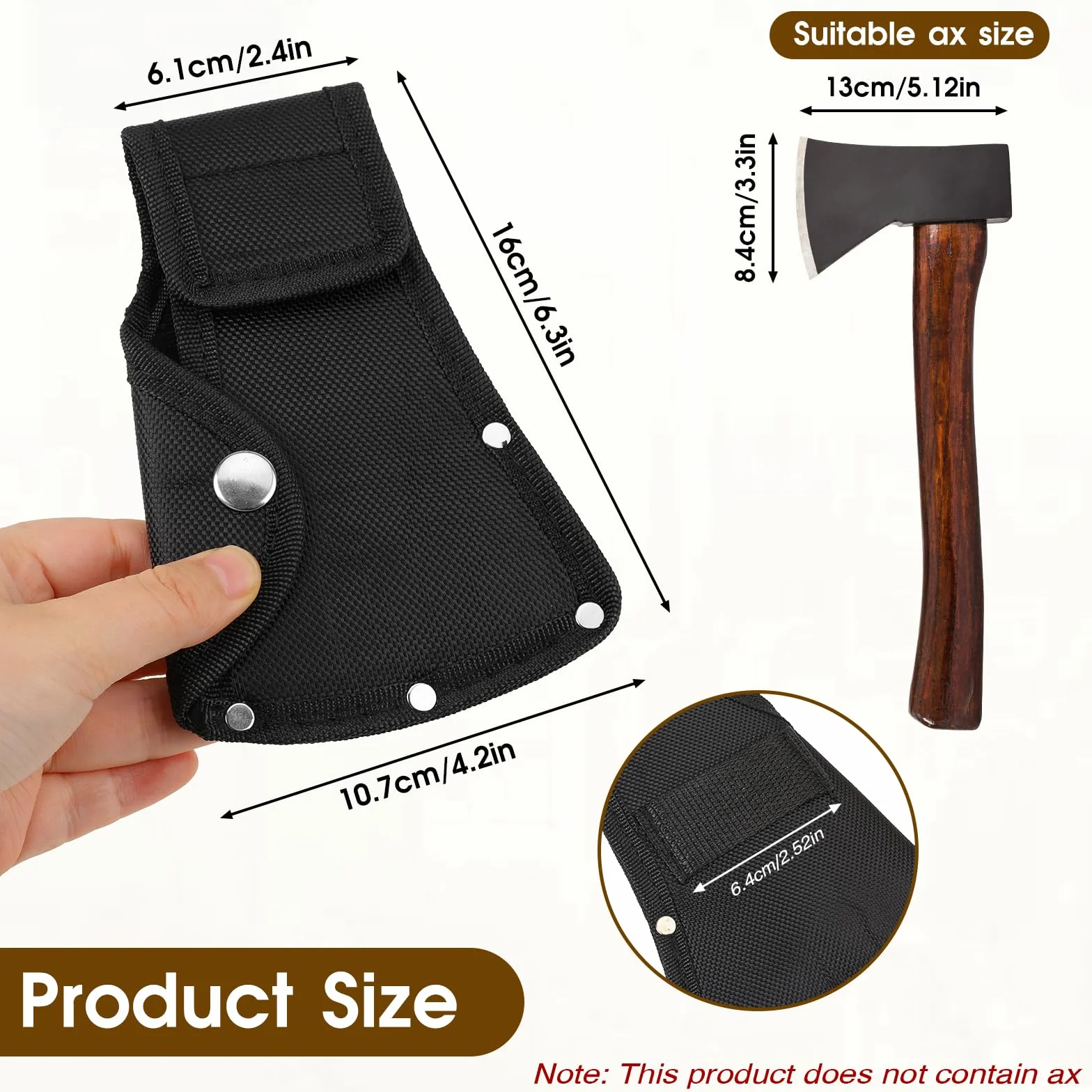 Molain Hatchet Sheath, Axe Head Cover for 1-1/4lb Axe, Double Snap Hatchet Blade Protector