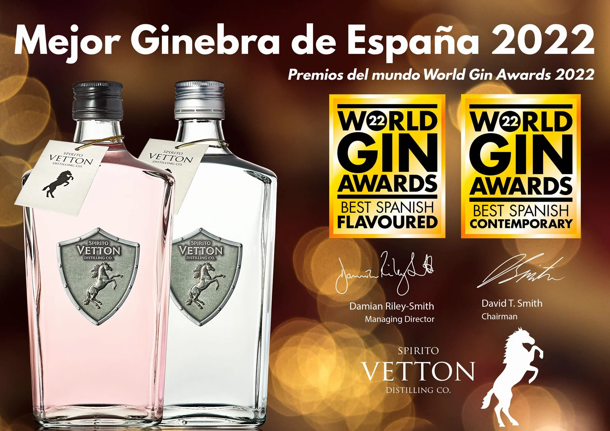 Spirito Vetton- Ginebra Premium Artesanal Extra Dry de cinco destilaciones – Botella de 70 cl - Mejor Ginebra Española por Segundo Año Consecutivo