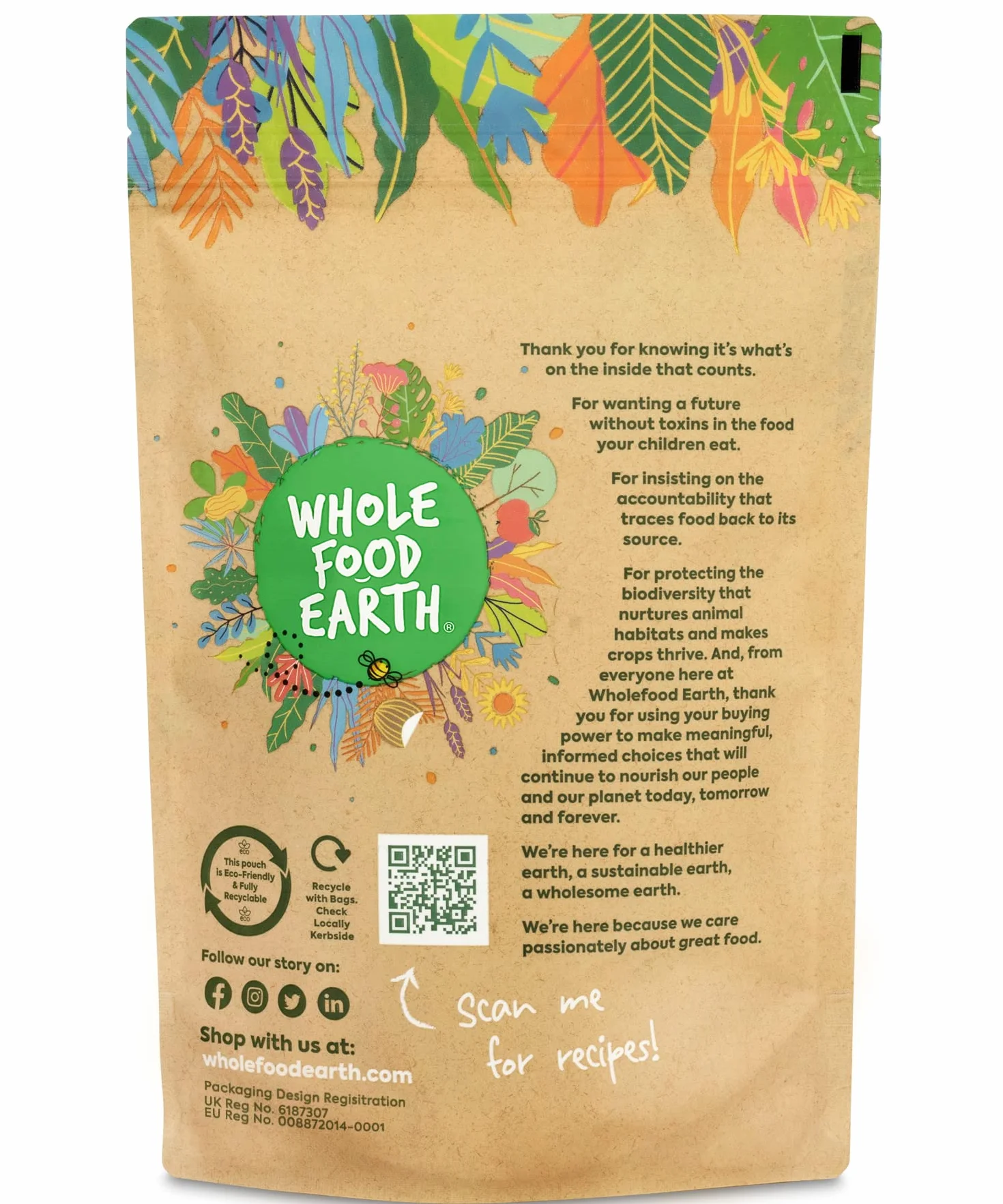 Almidón de patata Wholefood Earth, sin OMG, vegano, sin lácteos, sin azúcar añadido, 500 g