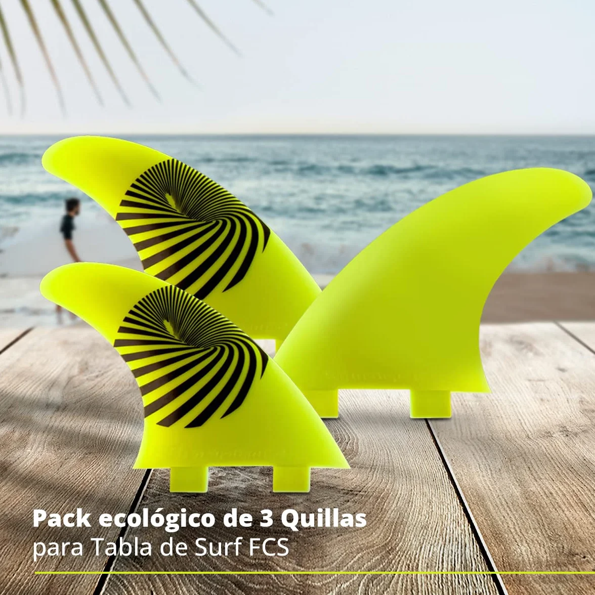 QUILLAS Surf de Fibra de Vidrio FCS Compatibles Pack Ecológico Talla A1 75-90 Kg