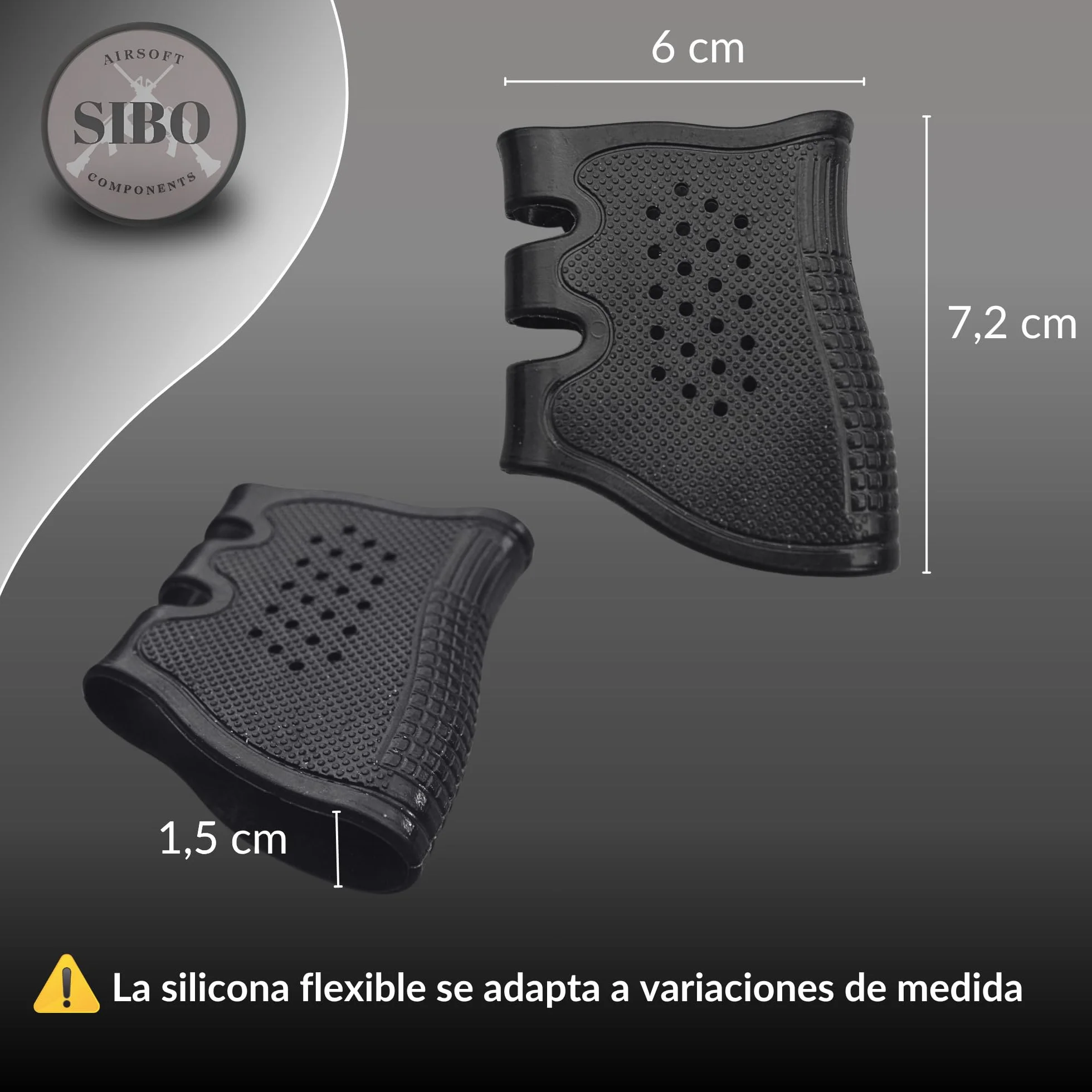 Funda Pistola Airsoft Sibo Grip Ergonómico Antideslizante Goma Silicona Accesorio