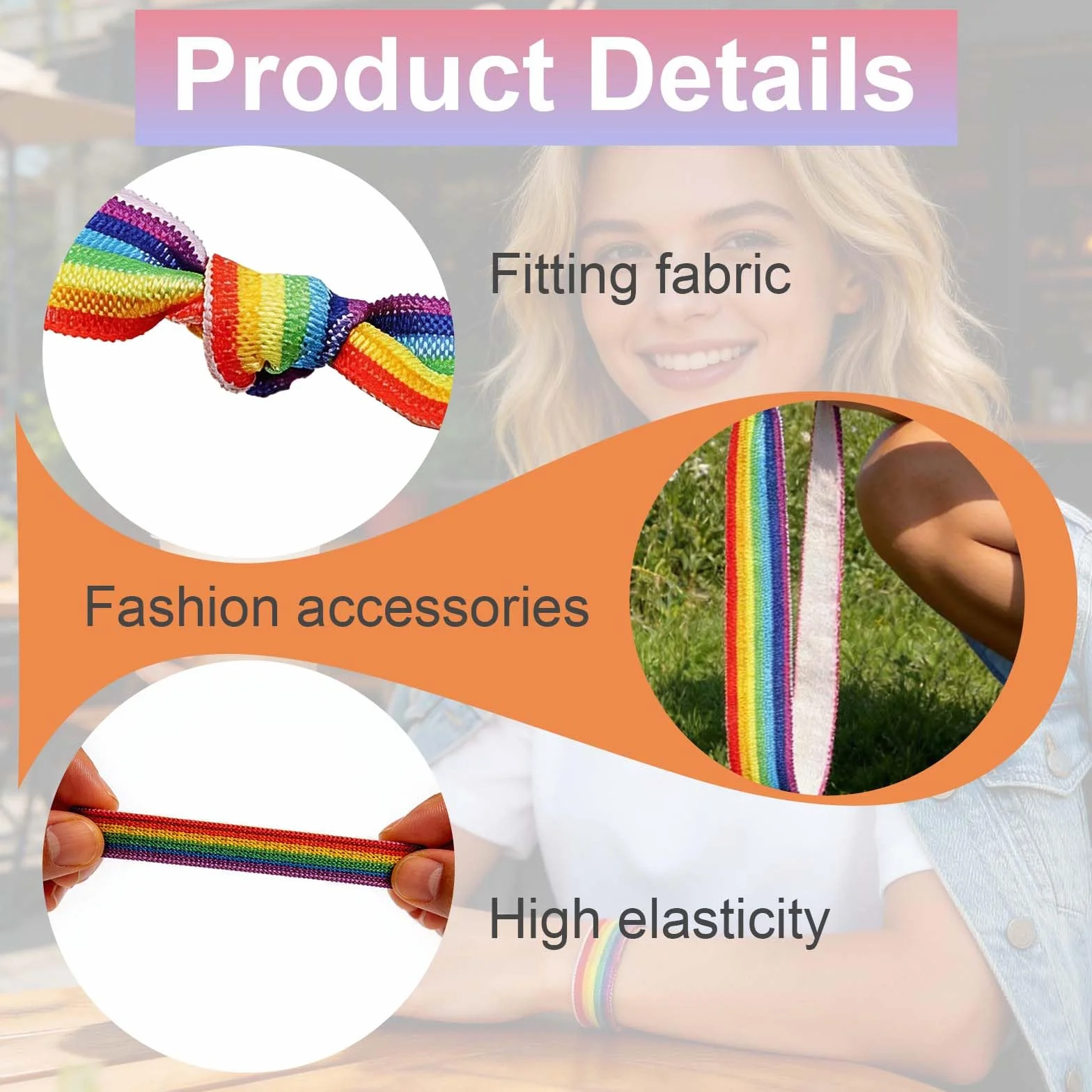 Pulsera de Orgullo Gay LGBTQ+ – 24 Pulseras Elásticas Arcoíris, 1.5 cm x 10 cm