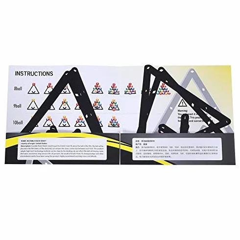 Soporte de Bola de Billar 6 Piezas Bastidor Triangular Negro Accesorio de Mesa