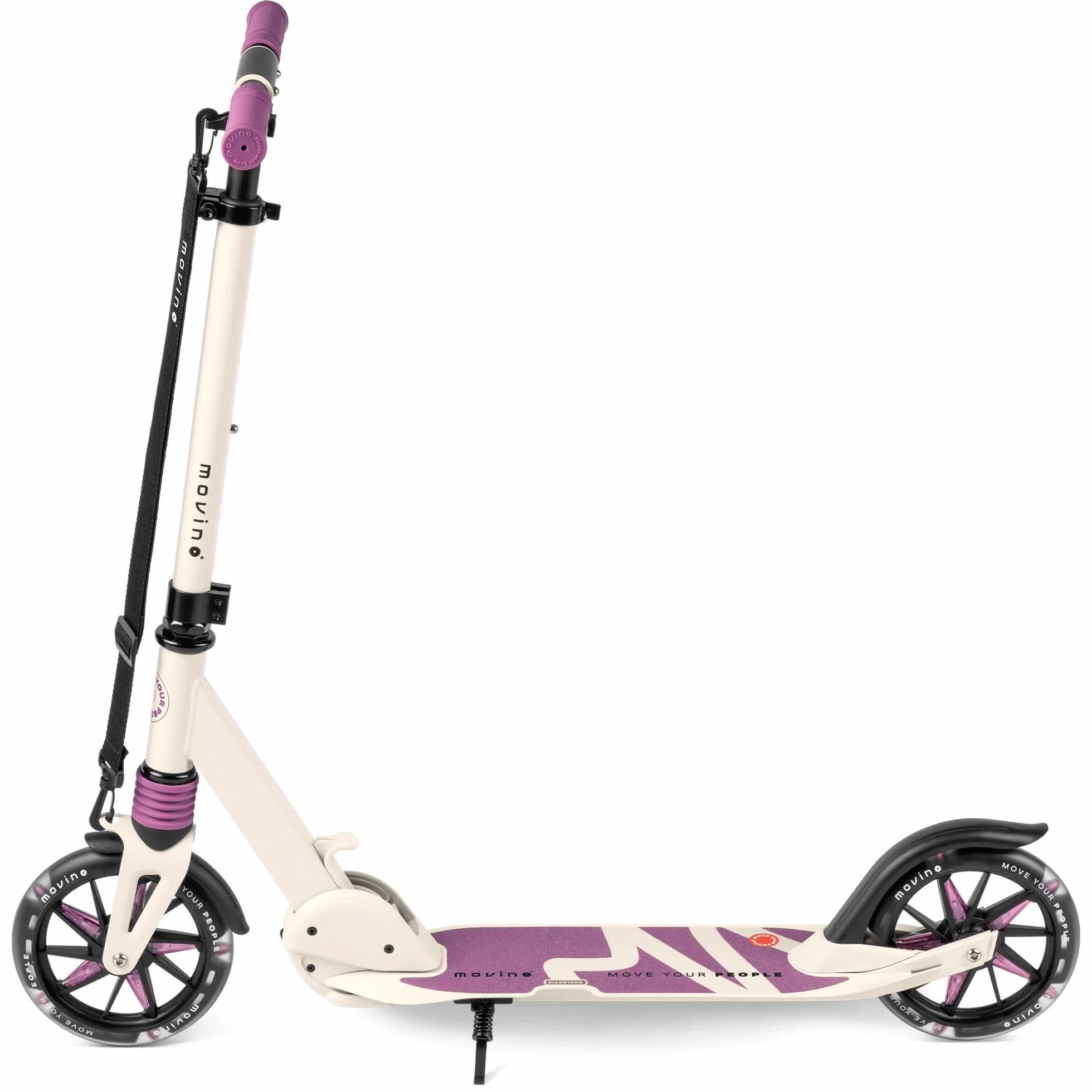 Movino Patinete Plegable Urbano para Niños Adultos Adolescentes hasta 100 kg Ruedas LED 180 mm Manillar Ajustable