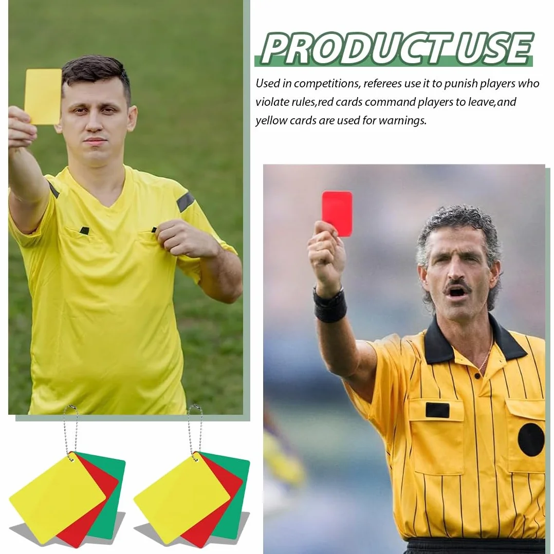 Juego de 9 Tarjetas de Árbitro de Fútbol Verdes Rojas y Amarillas para Deporte Escolar