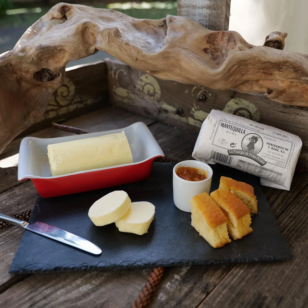 LA PASIEGA DE PEÑA PELADA Mantequilla Artesanal, PACK DE 2 Rulos de 500 gr (aprox) en Papel Sulfurizado, 82% Materia Grasa, Sabor Tradicional y Natural - Origen Cantabria