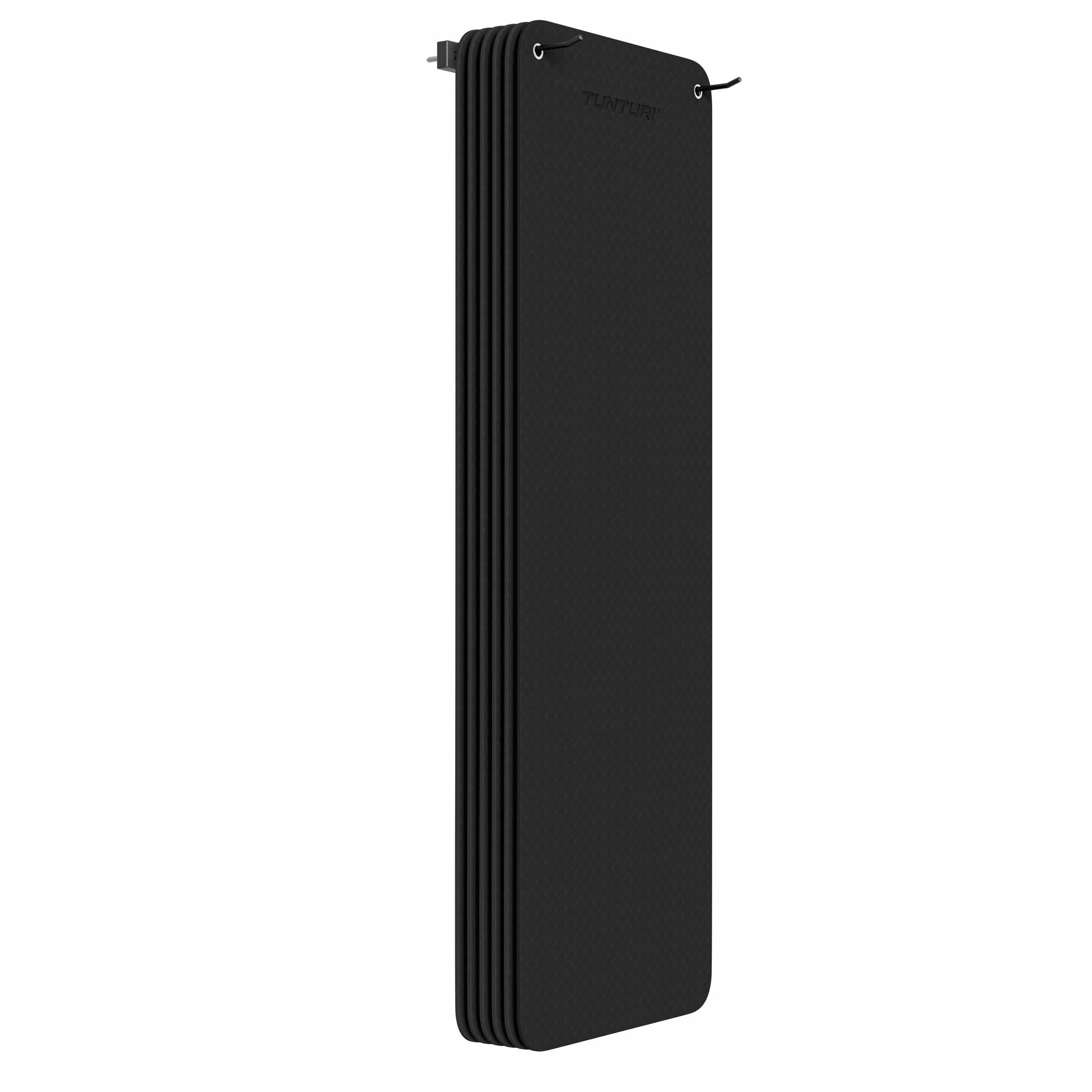 Tunturi Platinum Soporte de pared para esterilla de fitness, montaje en pared, color negro