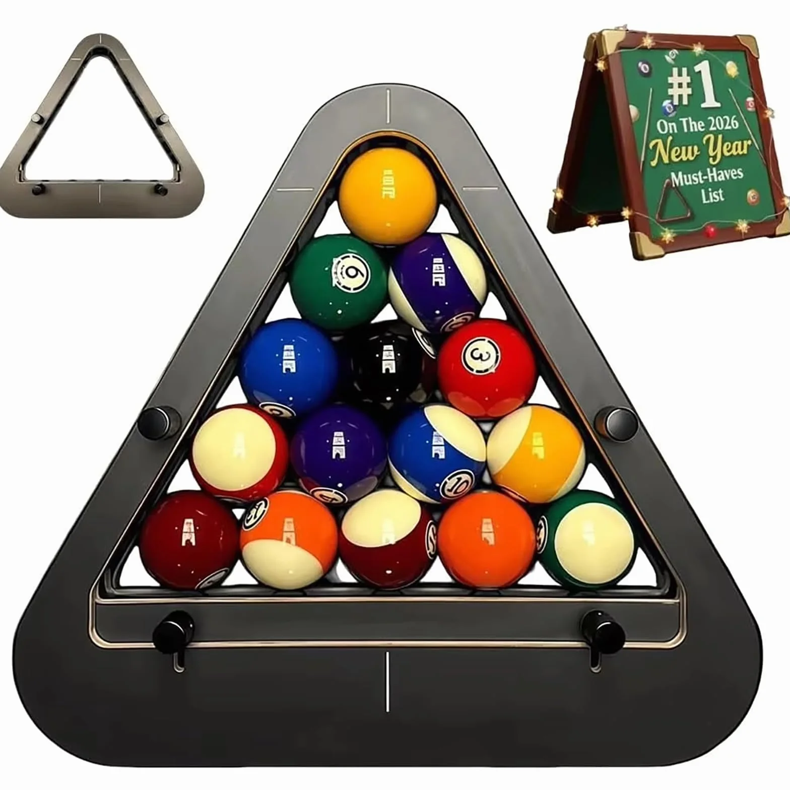 Profesional estante de billar madera maciza 8 bolas 9 bolas Pro triangular diamante ajustable
