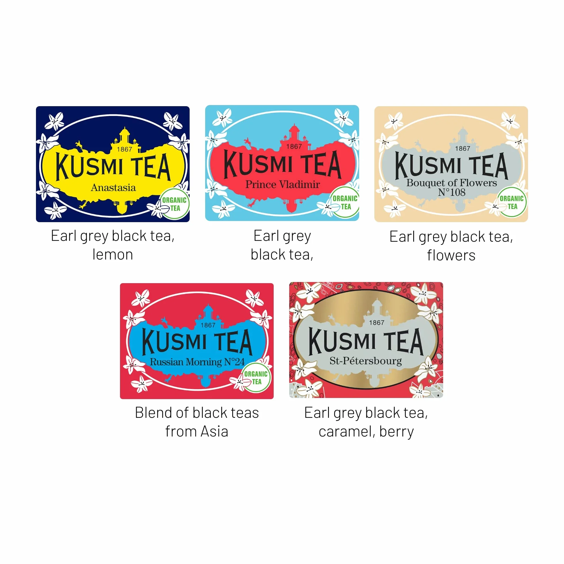 Kusmi Tea Tés surtidos Russian Blends 5 variedades