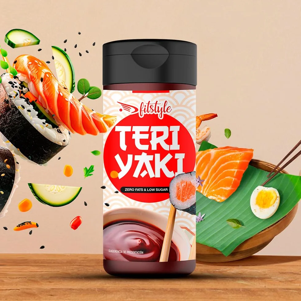 Salsa Teriyaki 0% FITstyle 280ml | Sin azúcar y sin grasas | Textura espesa y sabor intenso | Apto para dietas