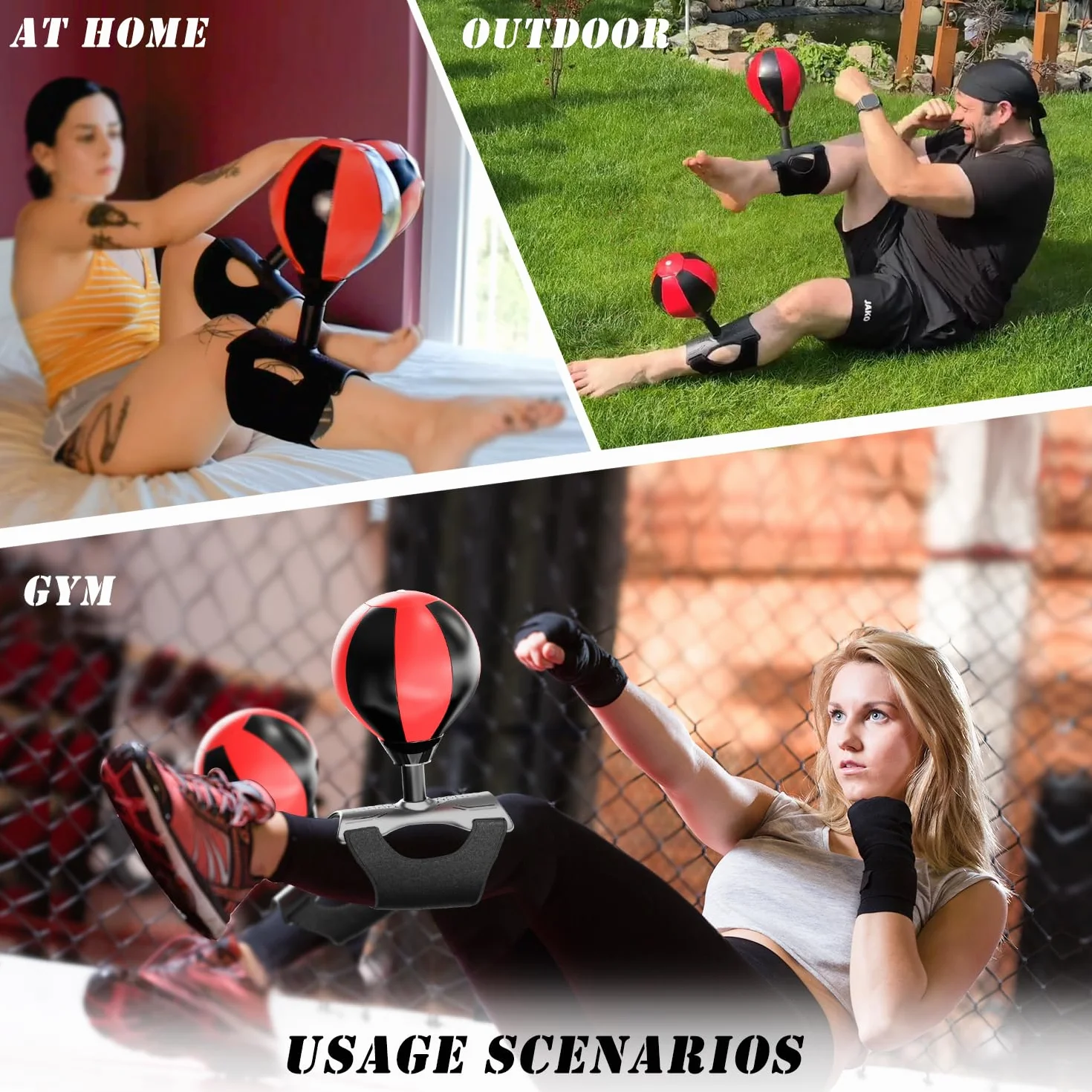 Saco de Boxeo Abdominale con Espinilleras, Equipo de Fitness para el Hogar