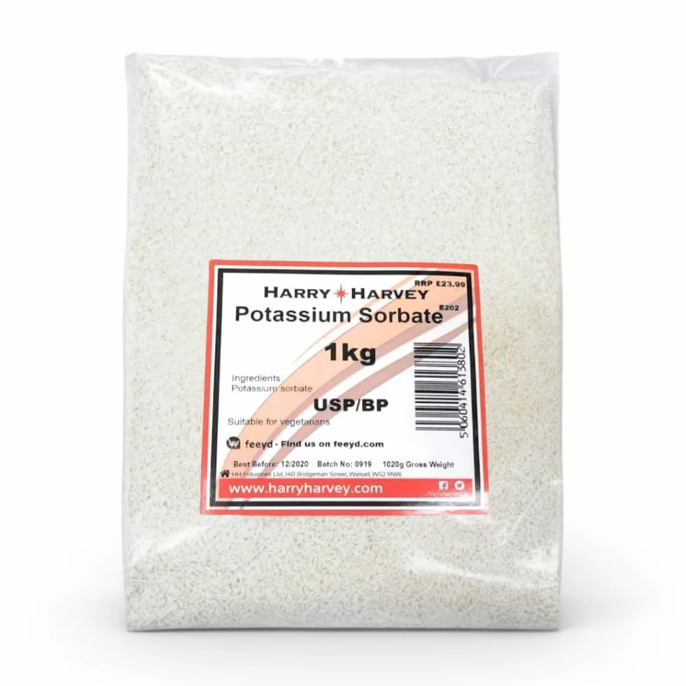 Sorbato de potasio de 1 kg E202 Back Vino, Pastel, Conservante de Alimentos, Tapón de Fermentación, Estabilizador