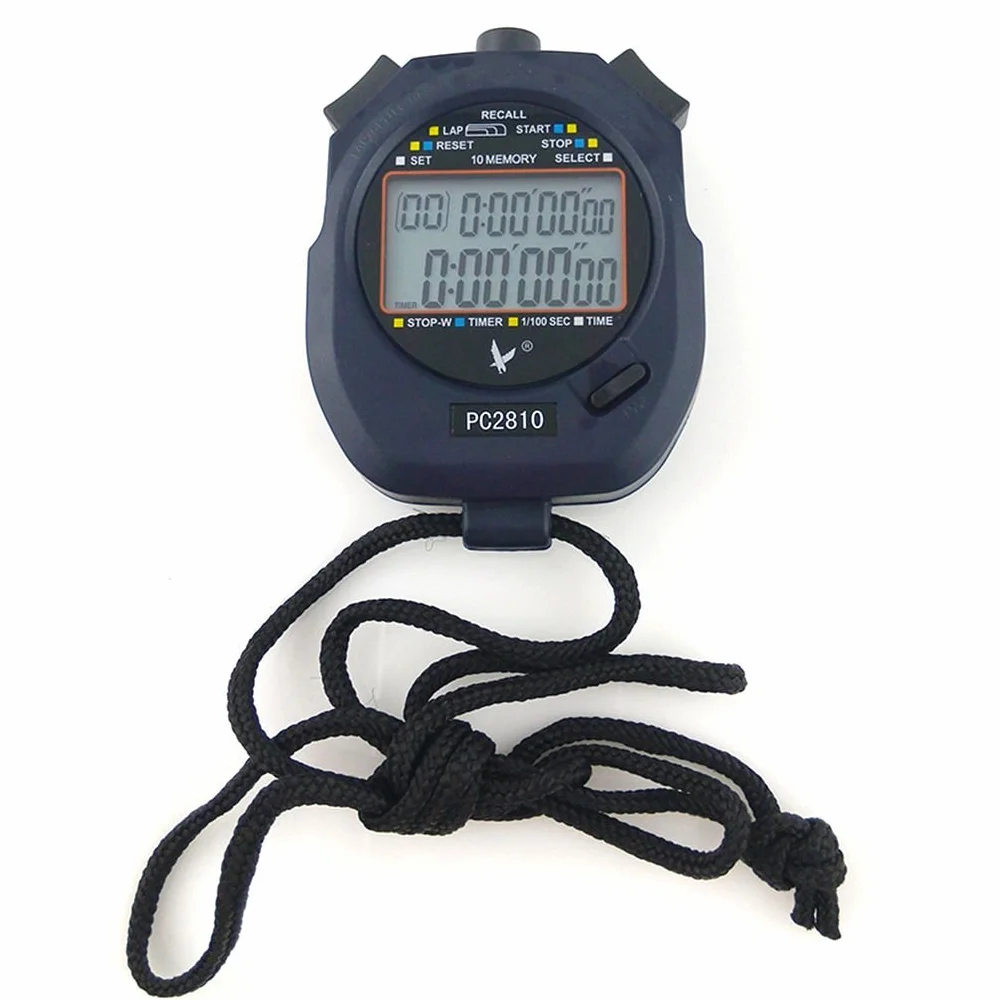 Cronómetro Deportivo Digital Profesional 2 Filas 10 Memoria Alarma Cuenta Regresiva PC2810