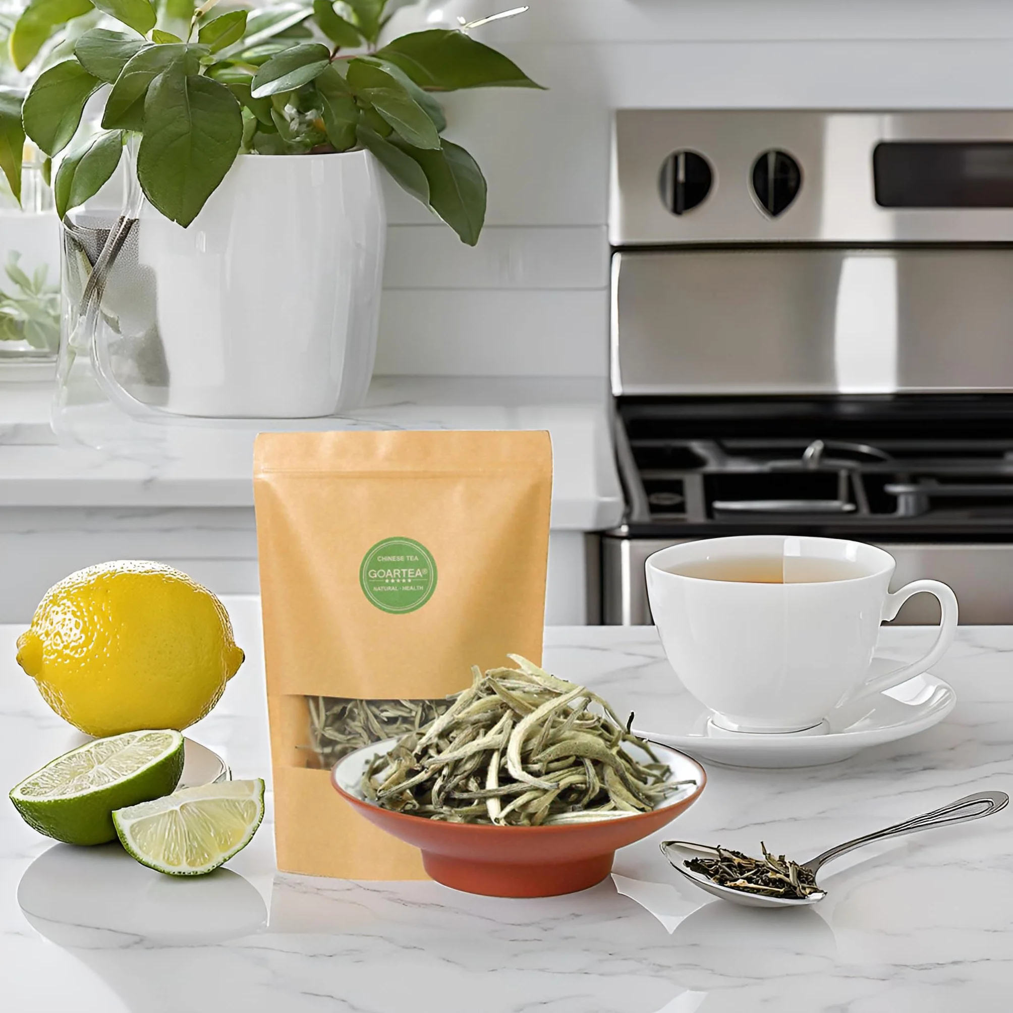 GOARTEA Premium Silver Needle White Tea Baihao Yinzhen 250g 17.6oz Loose Leaf