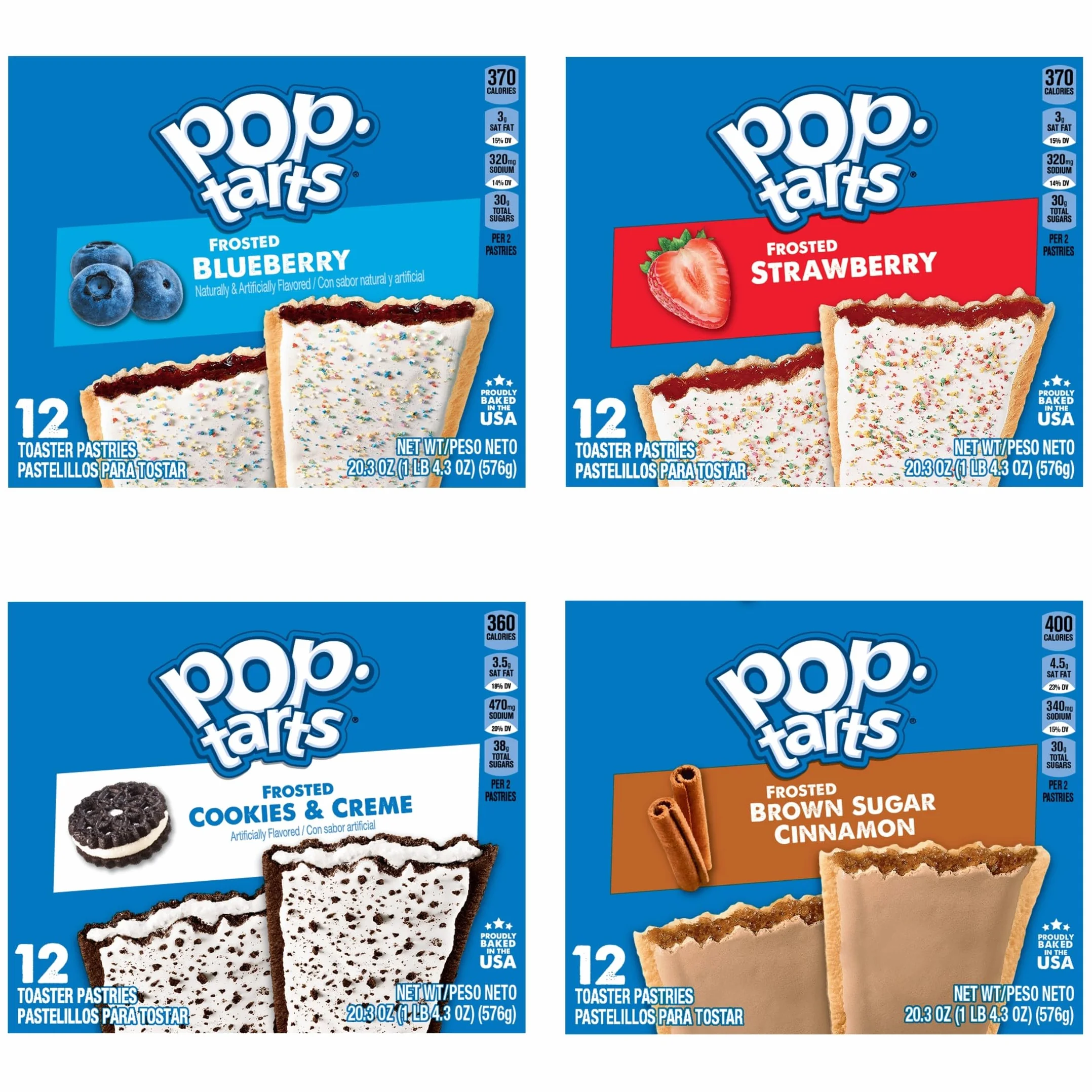 Pop-Tarts Toaster Pastries Variety Pack 60 Count Breakfast Kids Snacks