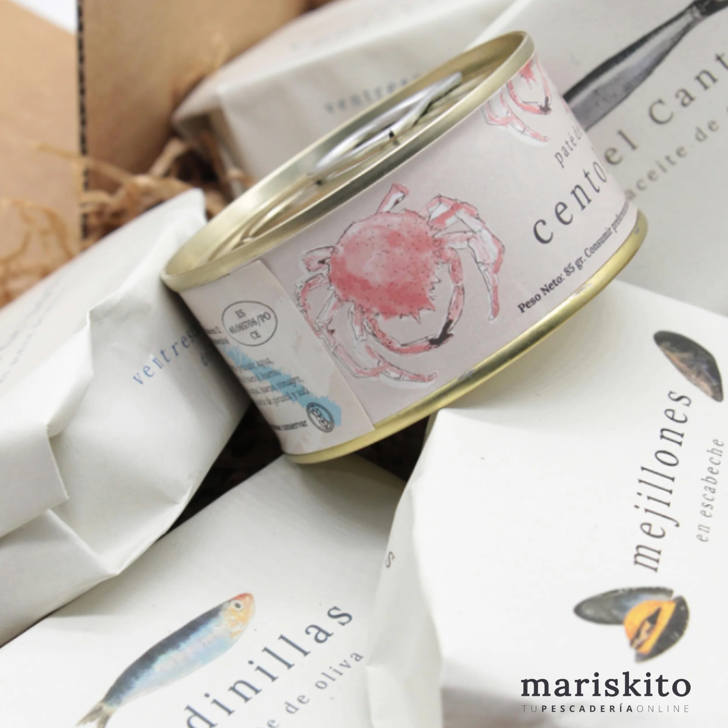 MARISKITO | Pack La Mar de Gallego - 10 Conservas Gourmet - Latas de Conservas Gallegas - Caja Regalo - Lote de Productos Delicatessen