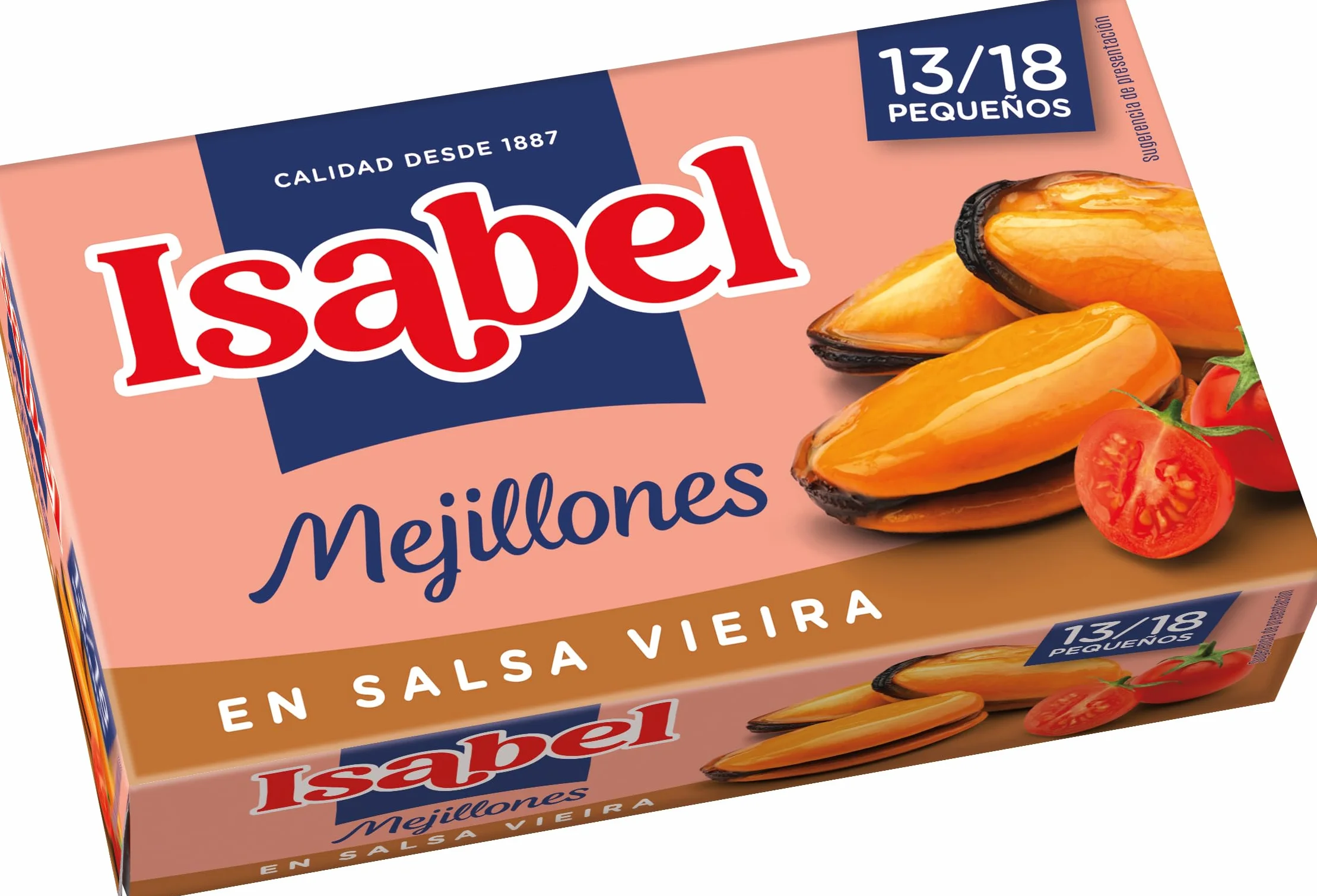 Isabel mejillones en salsa vieira 13-18 piezas, 1 pack de 3 latas de 115gr