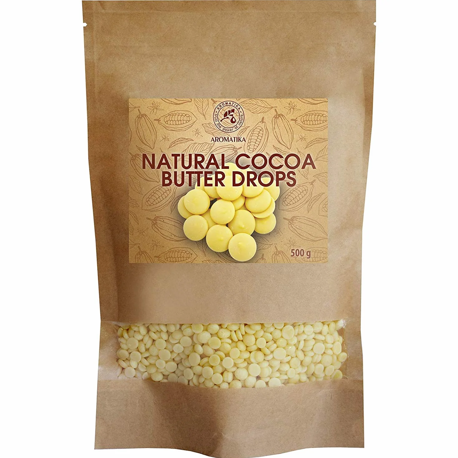 Manteca de Cacao Comestible 500g - Theobroma - Cacao Nibs - Raw Sin Refinar Manteca de Cacao - Pastillas de Manteca de Cacao Granulos - Hornear Manteca de Cacao Alimentaria para Hornear y Hacer