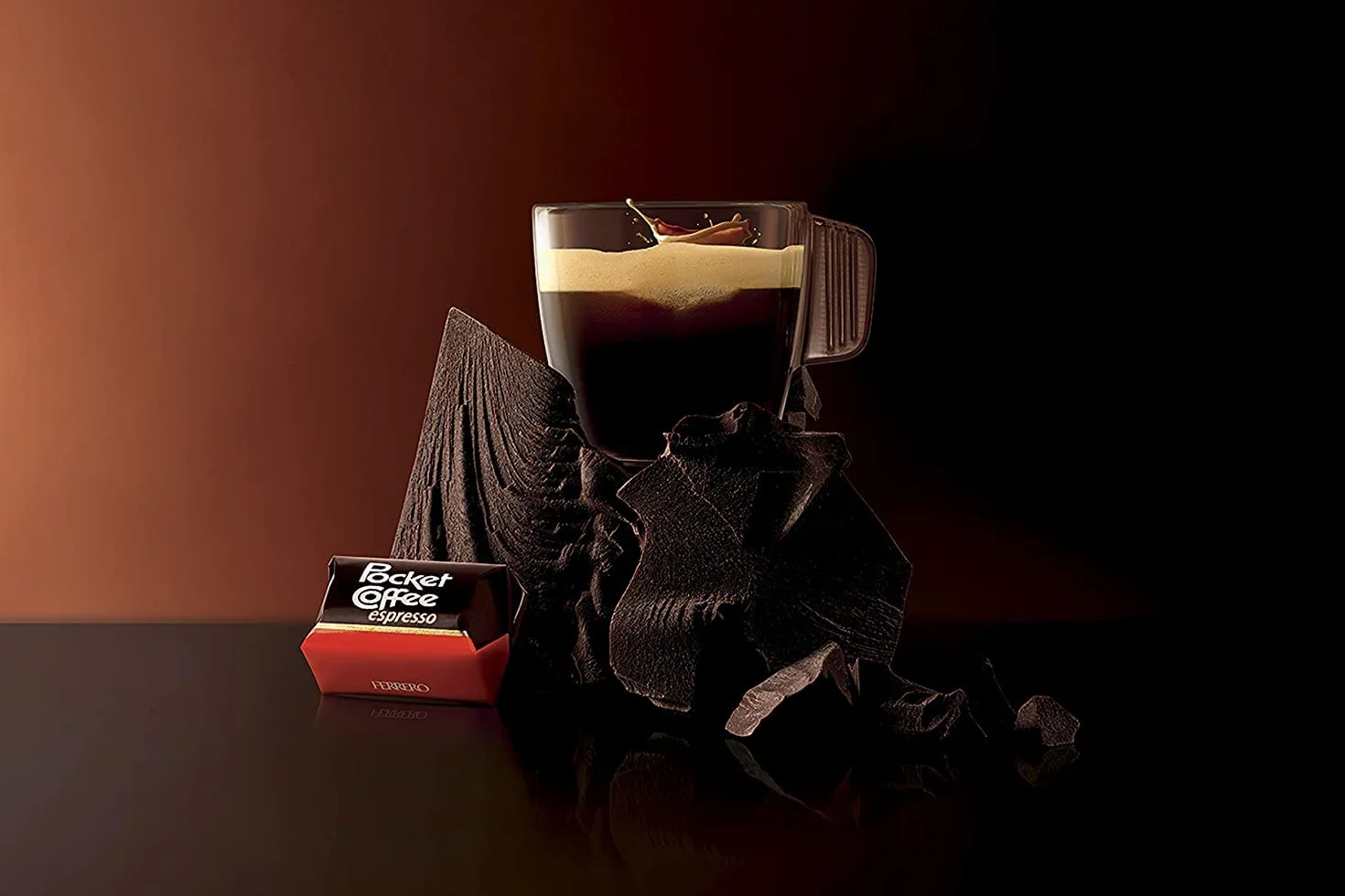 Pocket Coffee espresso - Café de café con líquido descafeinado DEK Espresso, leche fina y chocolate semiamargo, 5 bombones, 625 g